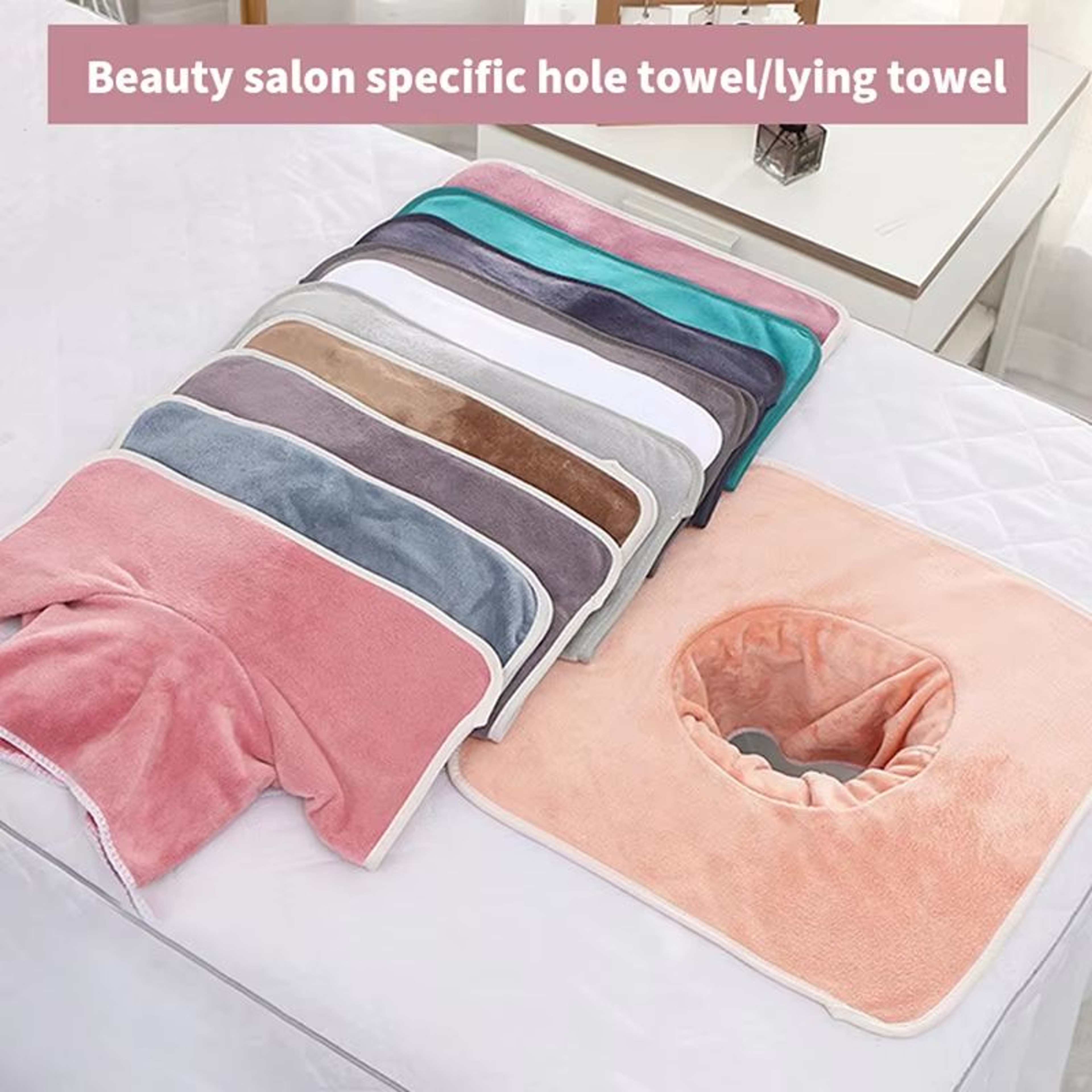 Thickened Beauty SPA Massage Table Face Towel With Hole 35X35 Cm 0