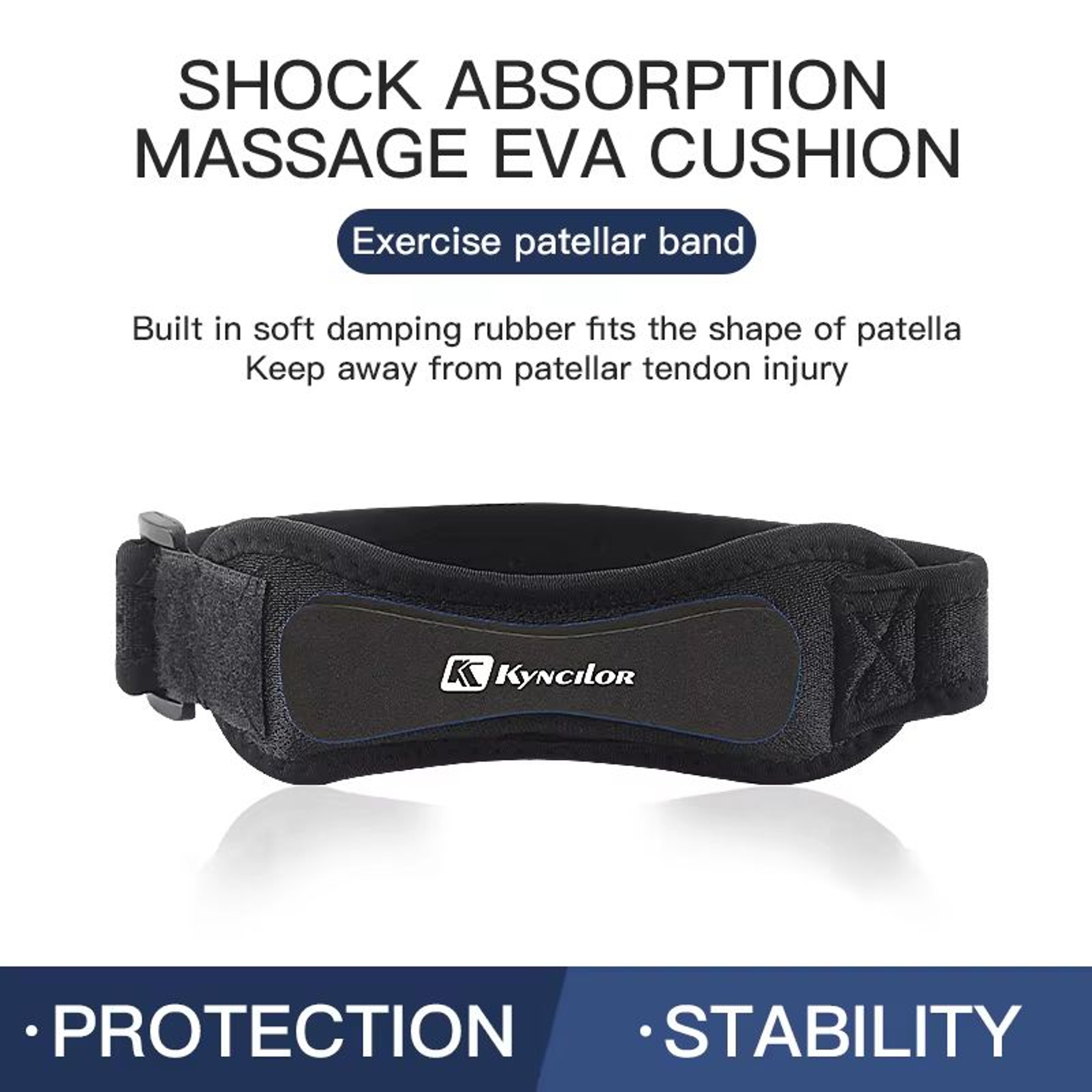 Adjustable Patella Kneecap Band With Silica Gel Pad  Knee Tendon Strap For Running Sports  Cycling 2