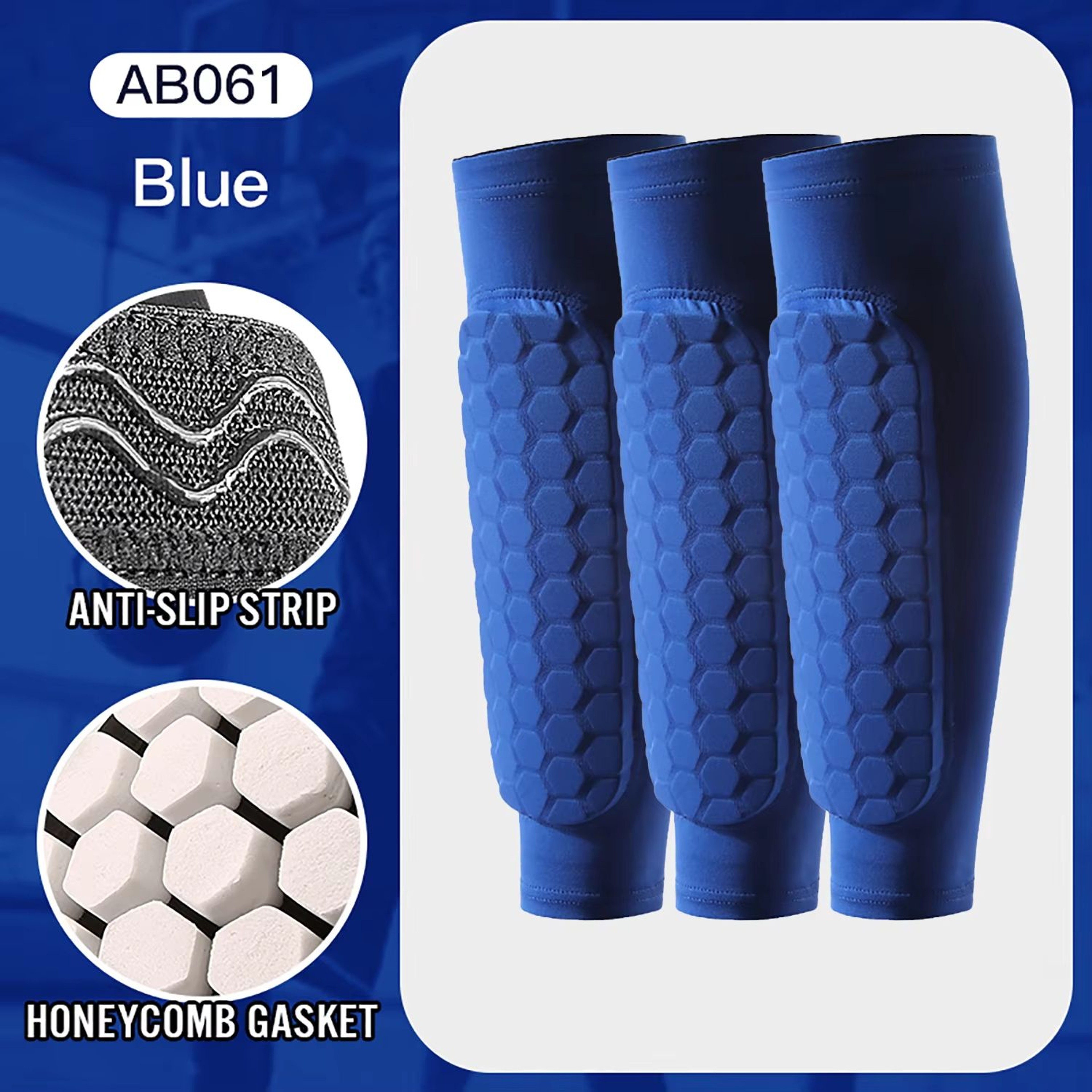Honeycomb Shin Guards Leg Sleeves  Shockproof Soccer Protection With AntiSlip Grip 17