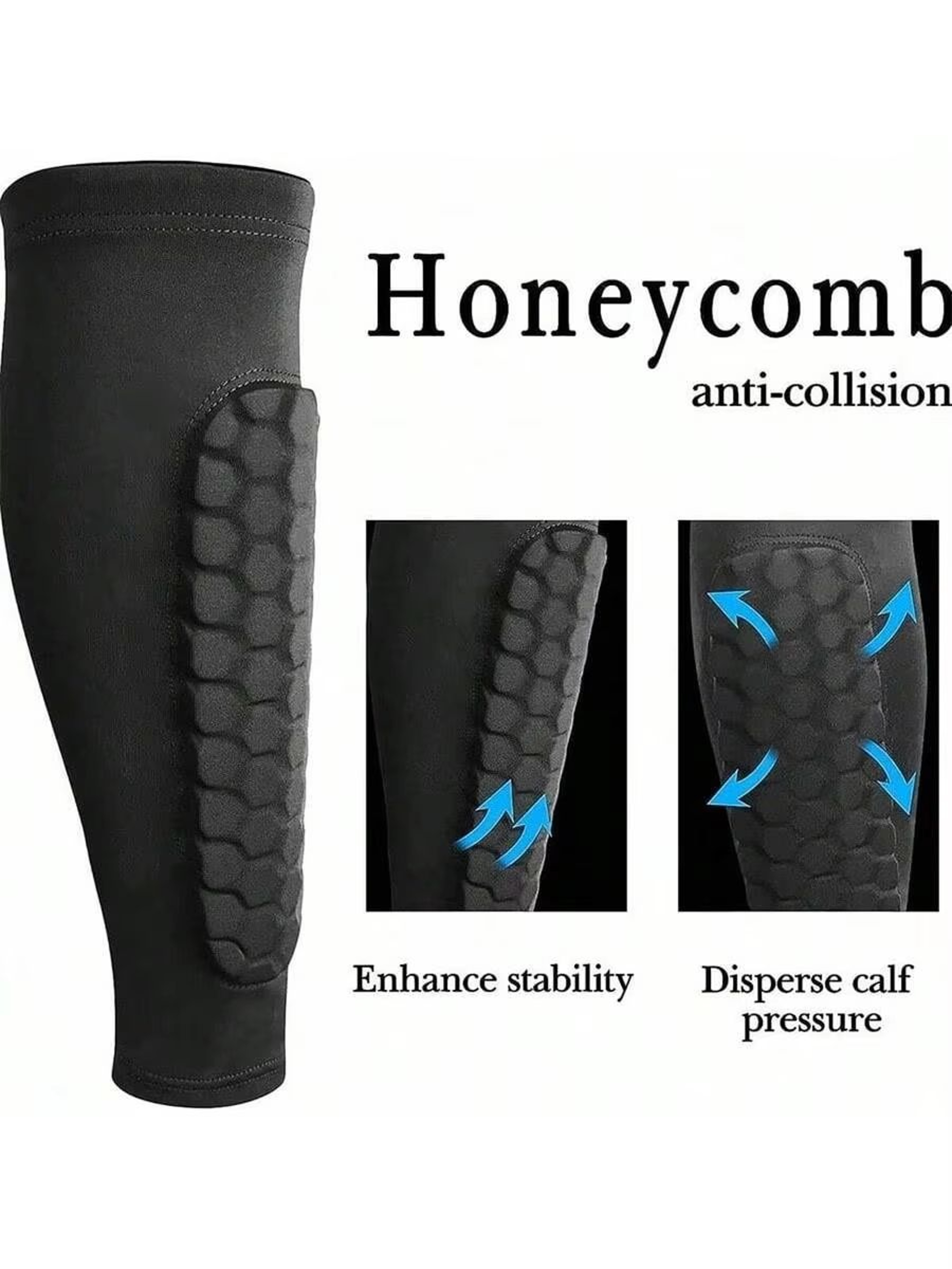 Honeycomb Padded Football Shin Guard Compression Sleeve 0