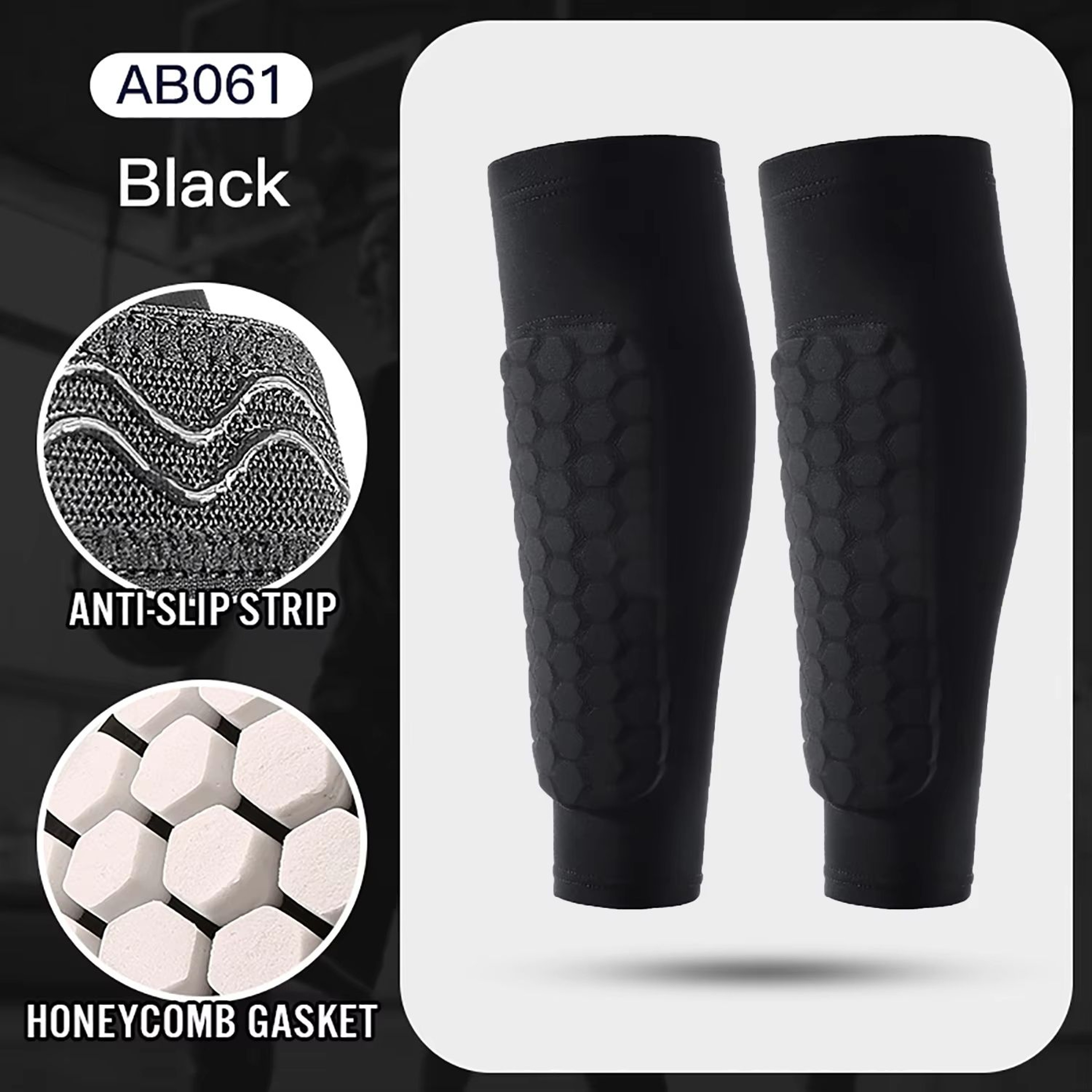 Honeycomb Padded Football Shin Guard Compression Sleeve 11