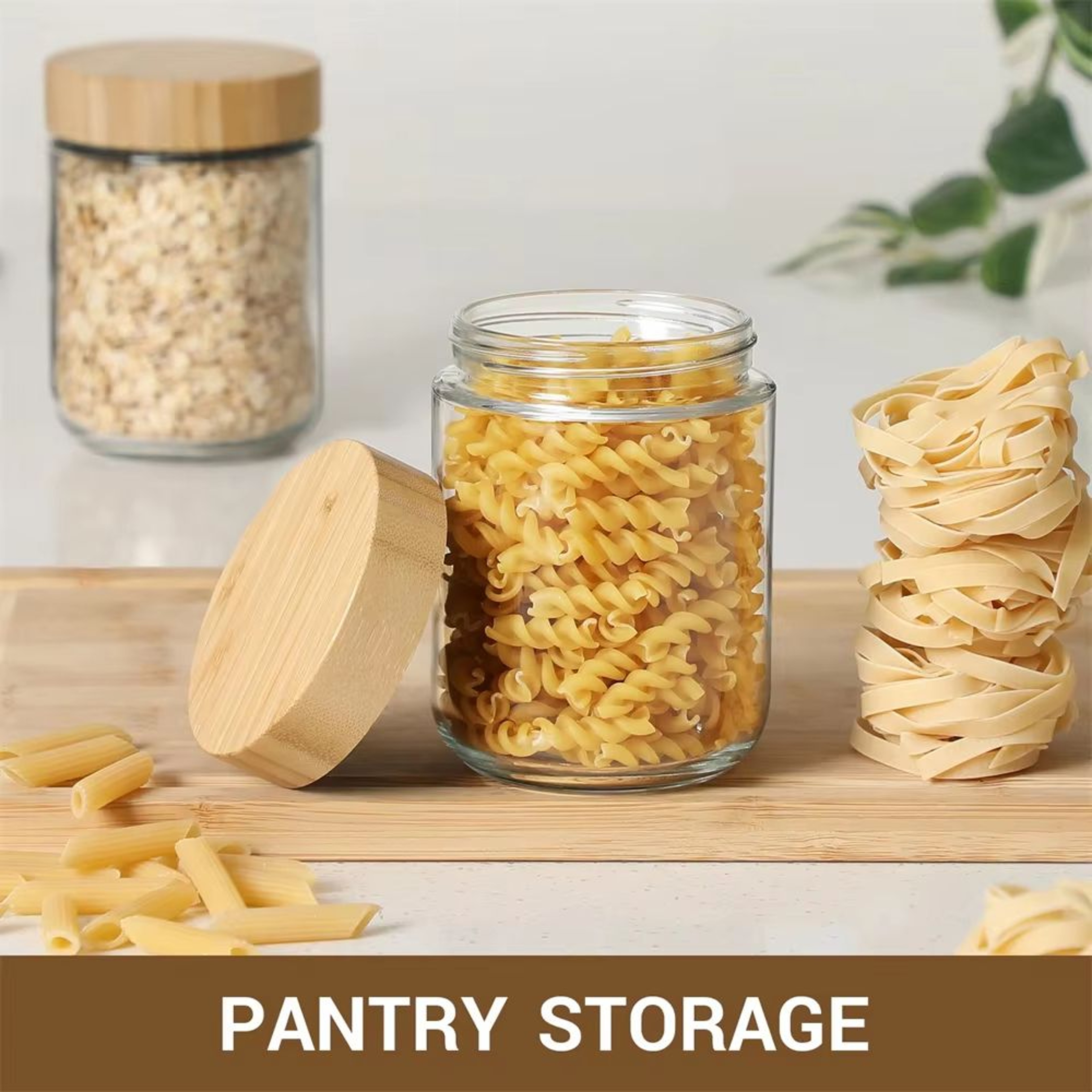 EcoJar 16oz Airtight Glass Jars With Bamboo Lids  4Pack Storage Set For Overnight Oats Snacks Yogur 5