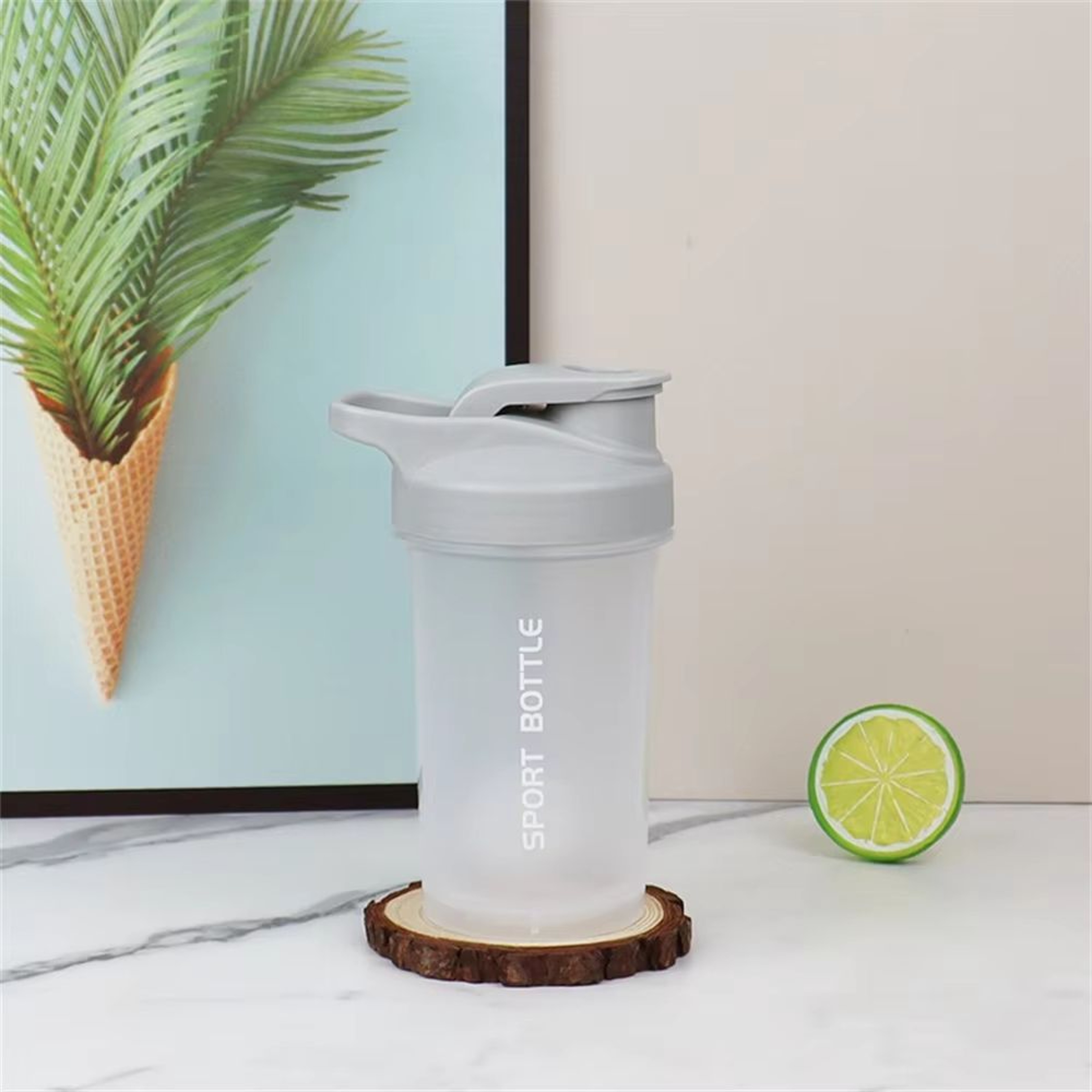 HydraMix 10oz Protein Shaker Bottle With Scale And LeakProof Lid  Portable Sport Mixing Cup 9