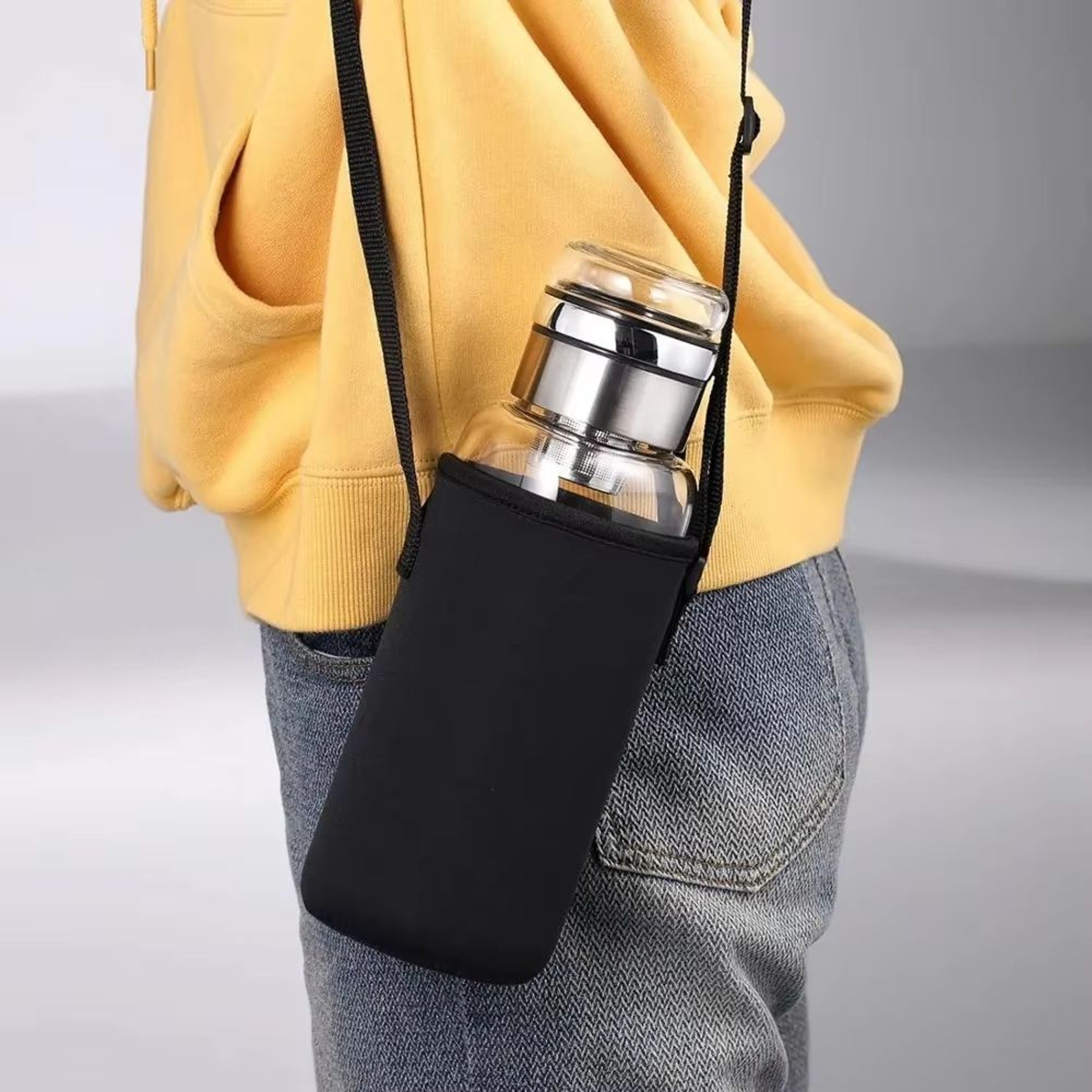 HydroGlass 32oz Portable Glass Water Bottle With Stainless Tea Infuser And Transparent MilkJuice Cu 4
