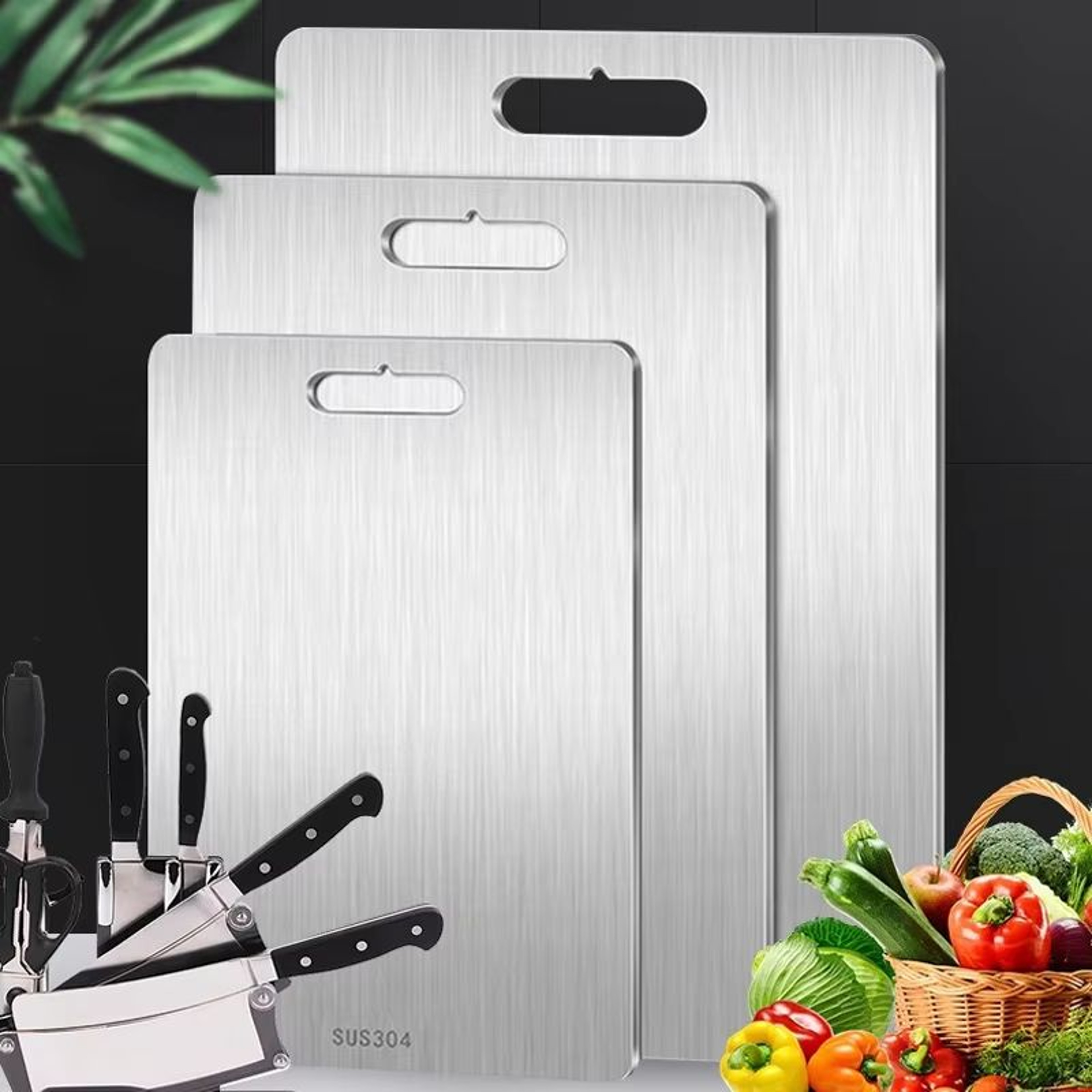 316 Stainless Steel Double Sided Cutting And Kneading Board  Hygienic Kitchen Prep Panel 0