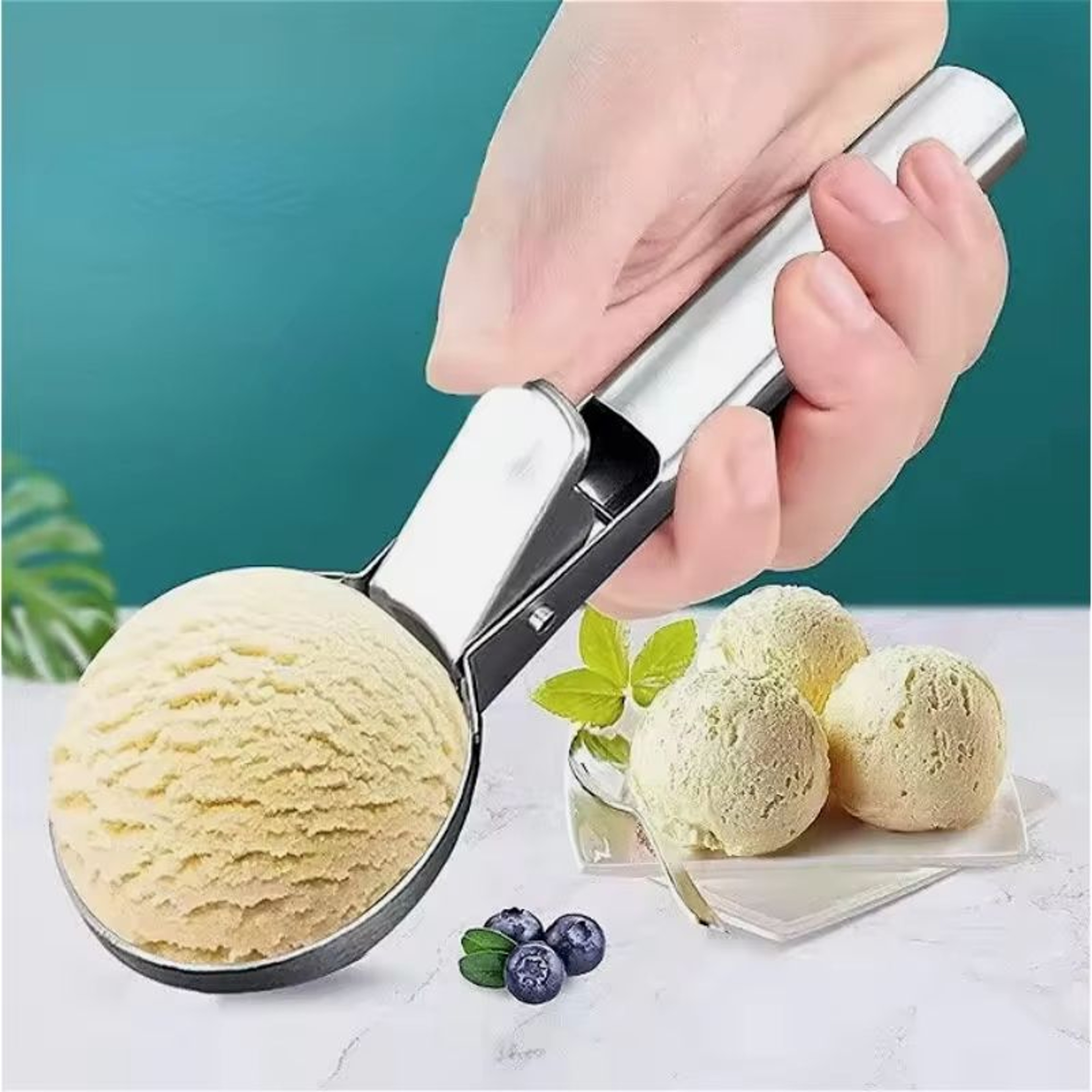 Multifunctional Stainless Steel Ice Cream And Fruit Scoop Dual Purpose Tool 0