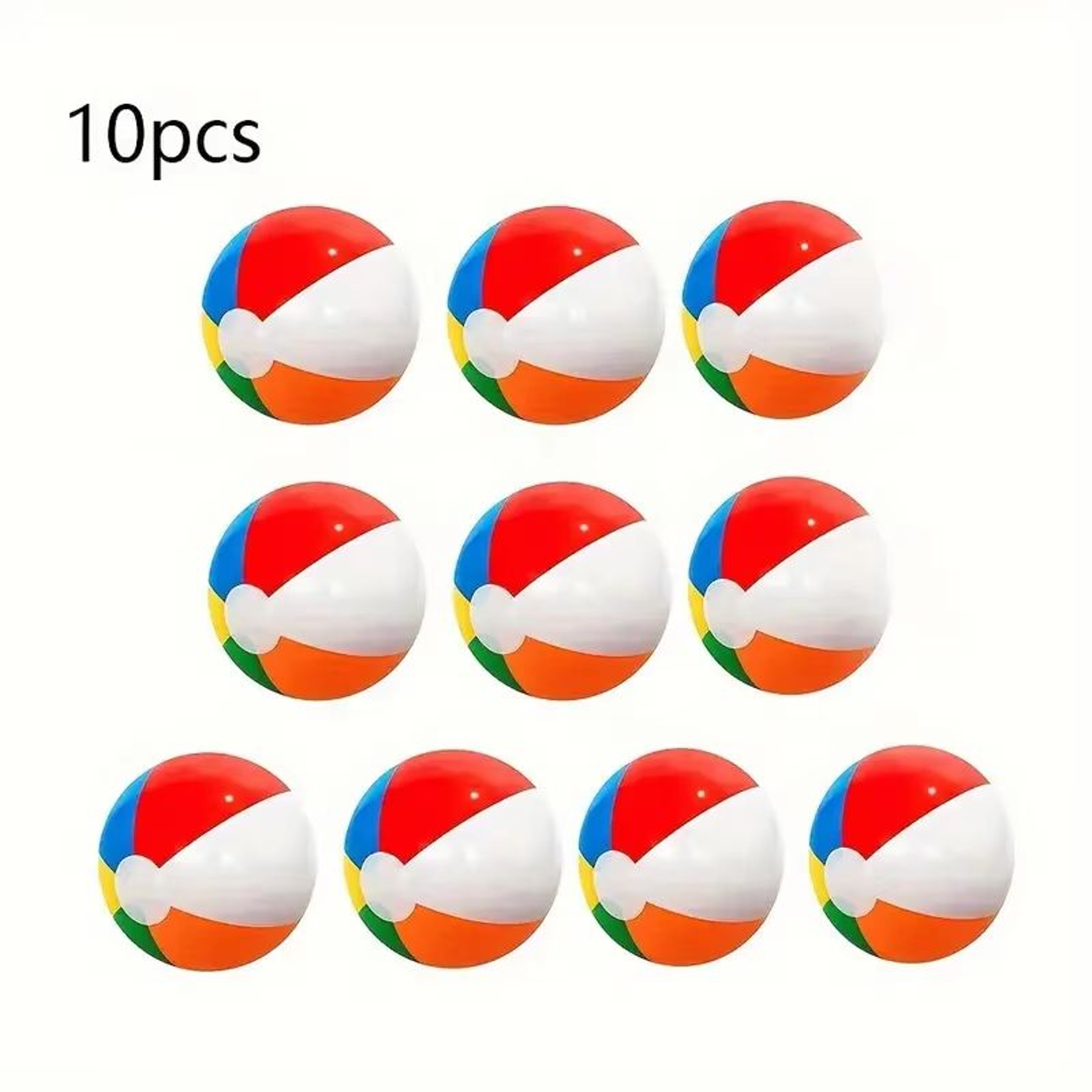 SplashParty 10Piece Inflatable Beach Ball Set  Colorful Pool  Party Water Game Balls 6