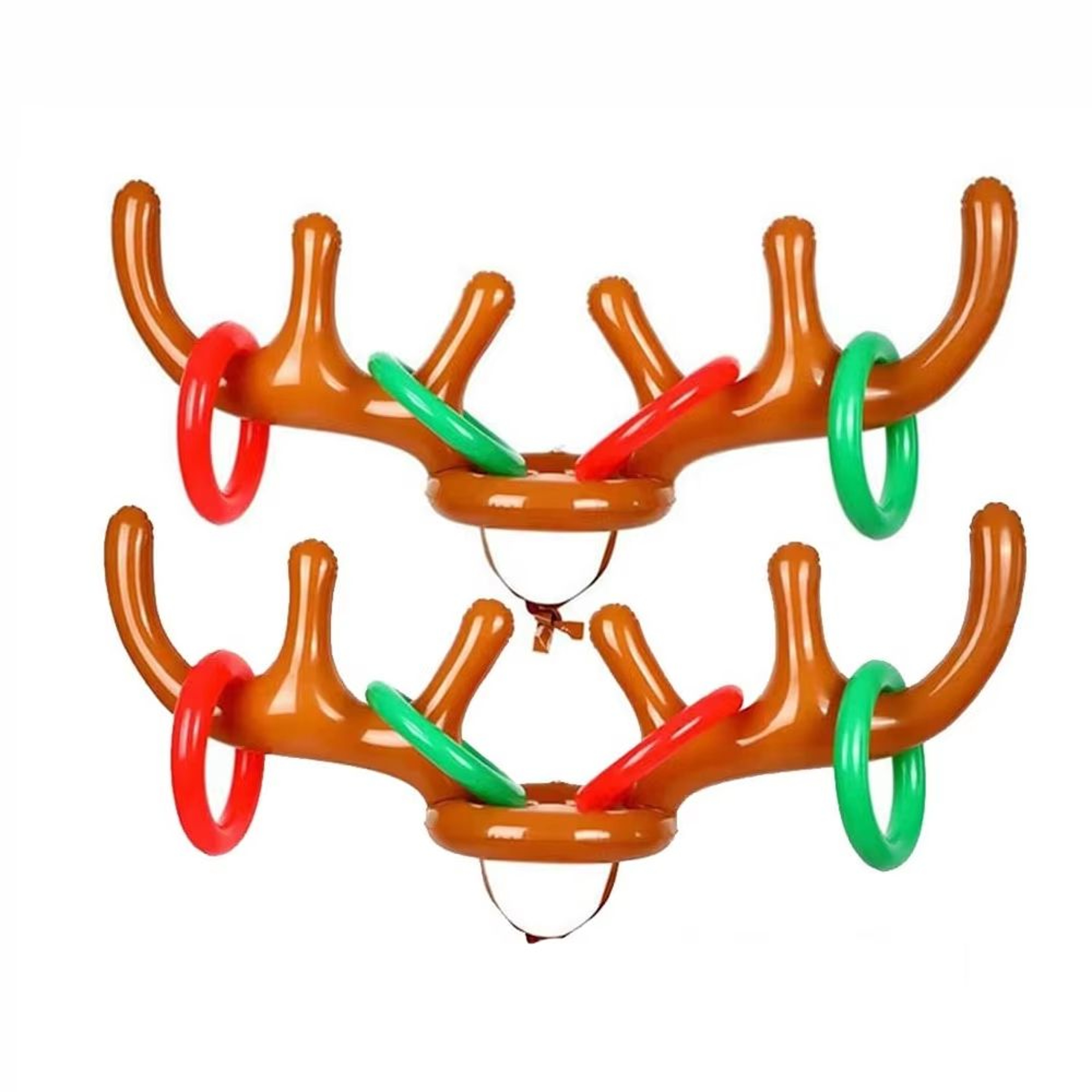 ReindeerRing Toss Inflatable Antler Game Set  2Pack With Toss Rings For Holiday Fun 0