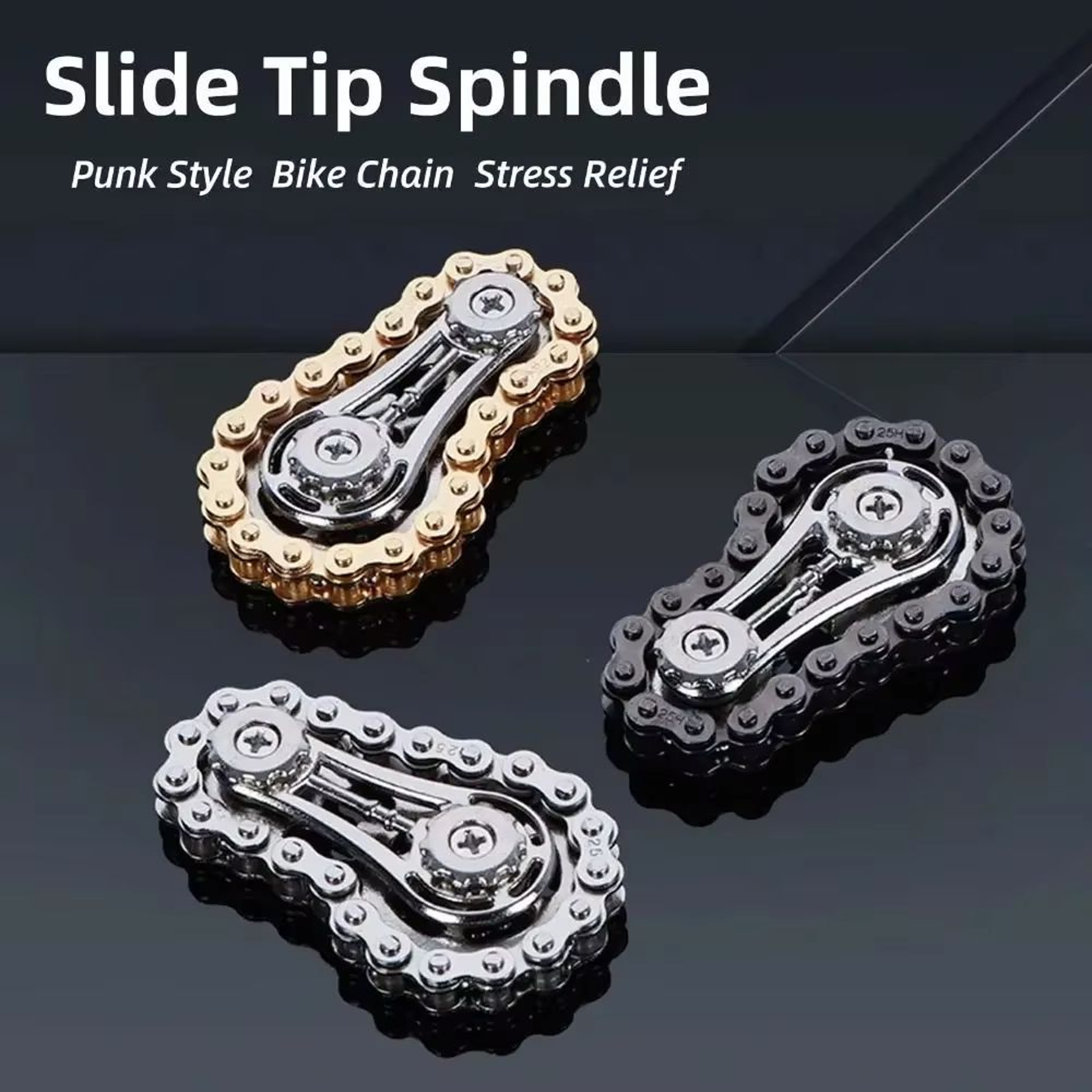 ChainDrive Mechanical Flywheel Metal Fidget Spinner For Anxiety Relief 3