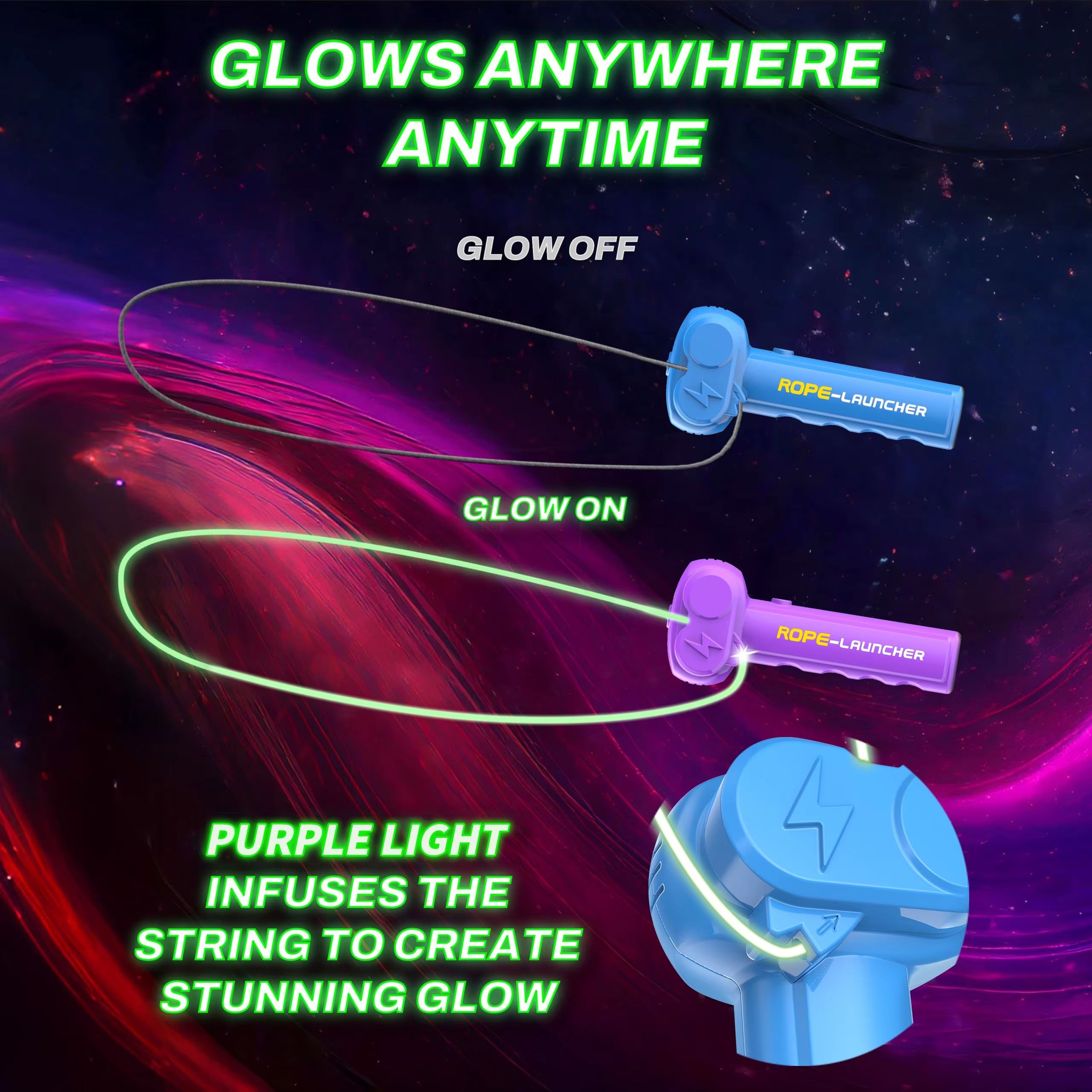 GlowGlow Rope Launcher Light Up Toy For Families And Pets 2