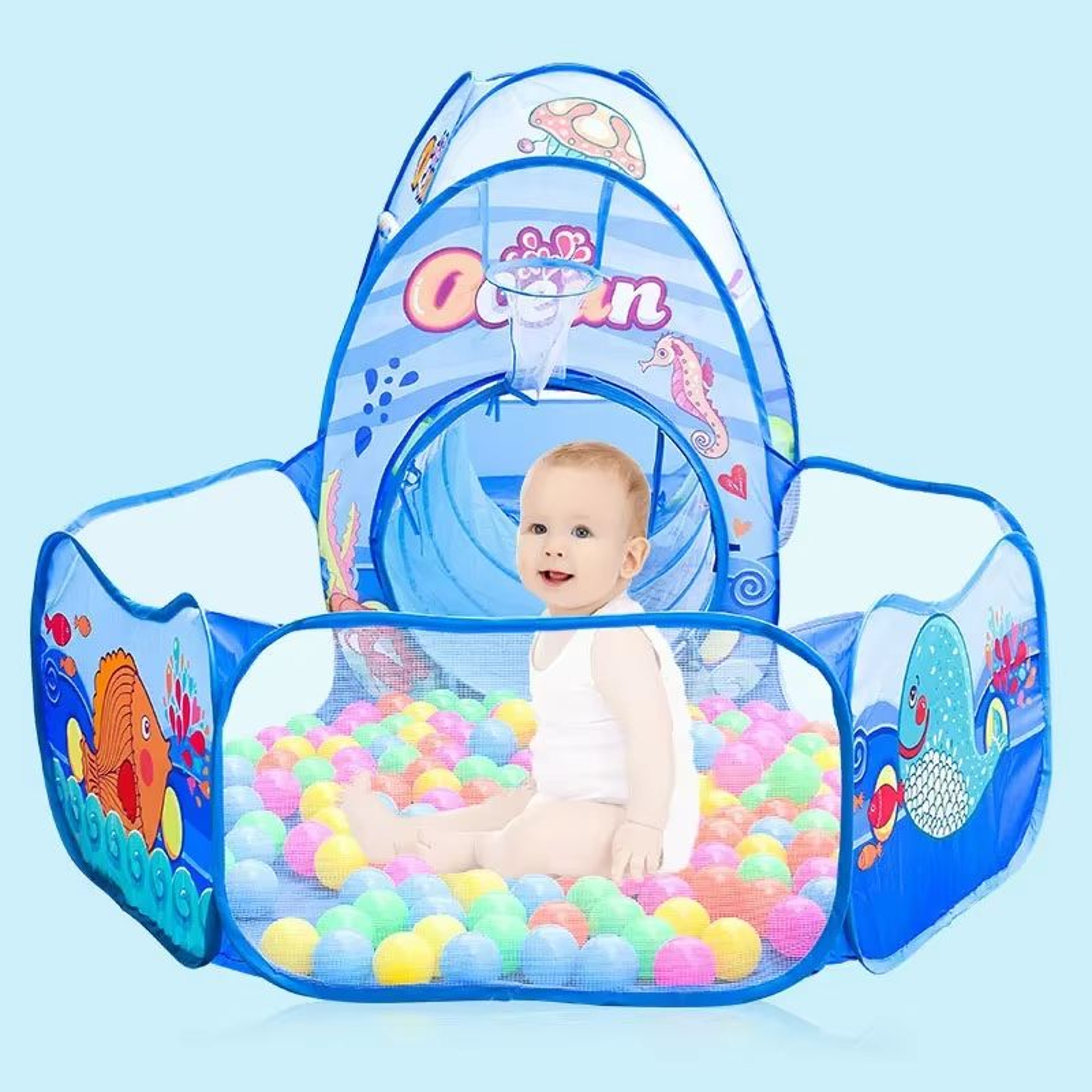 Ultimate PlayZone Kids Ball Pit Tent And Crawling Tunnel Playset 2