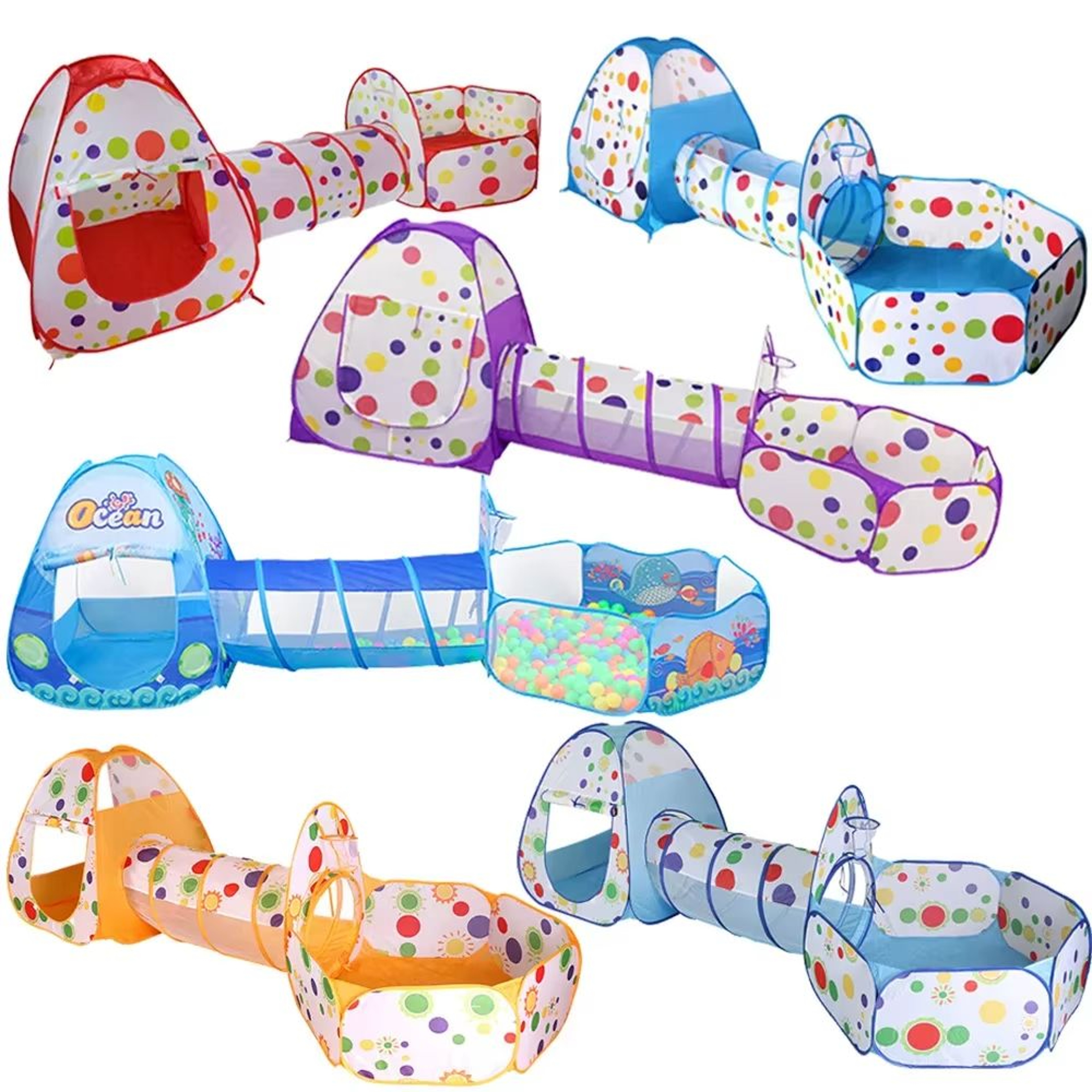 Ultimate PlayZone Kids Ball Pit Tent And Crawling Tunnel Playset 3