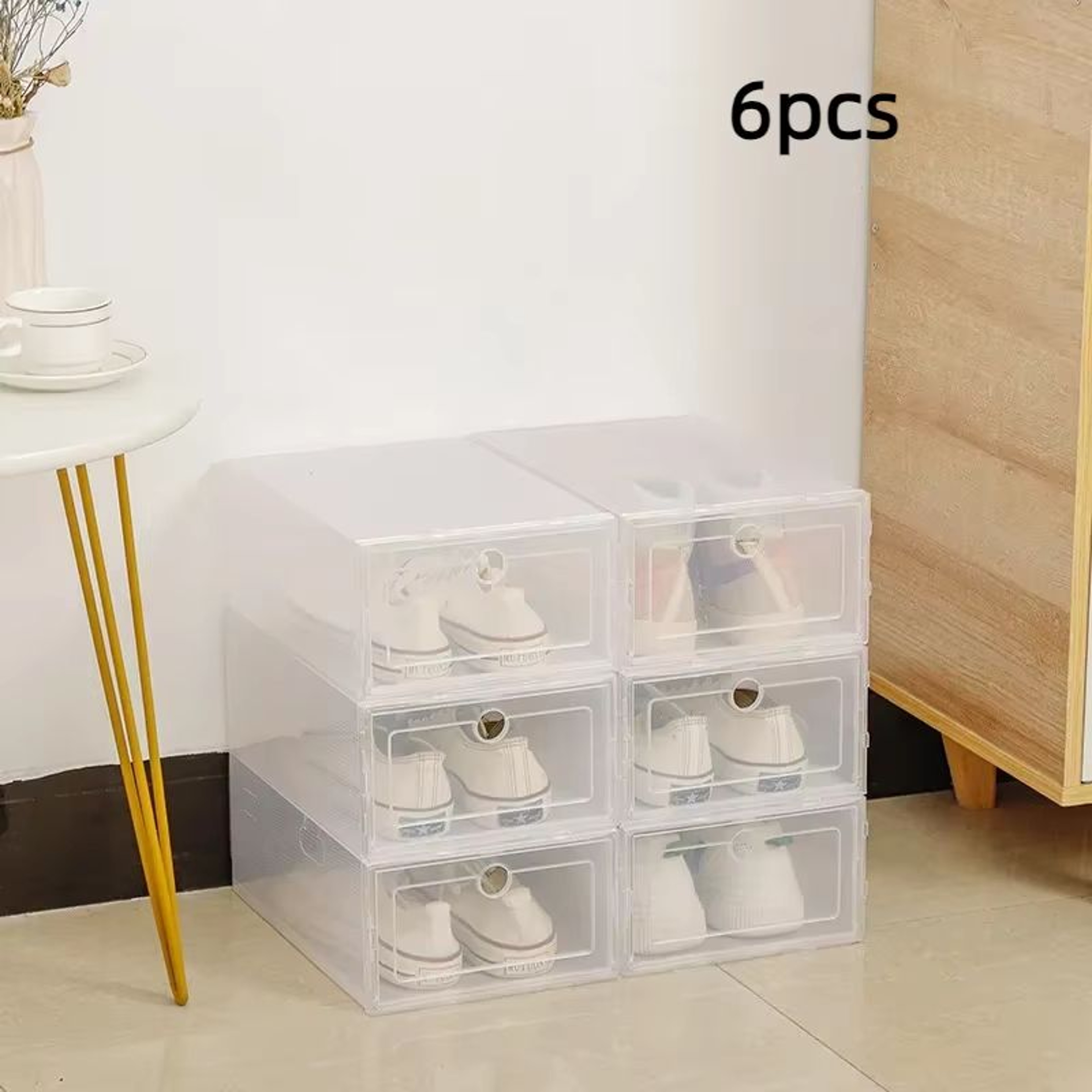 ClearView Stackable Plastic Shoe Storage Drawer Organizer 7