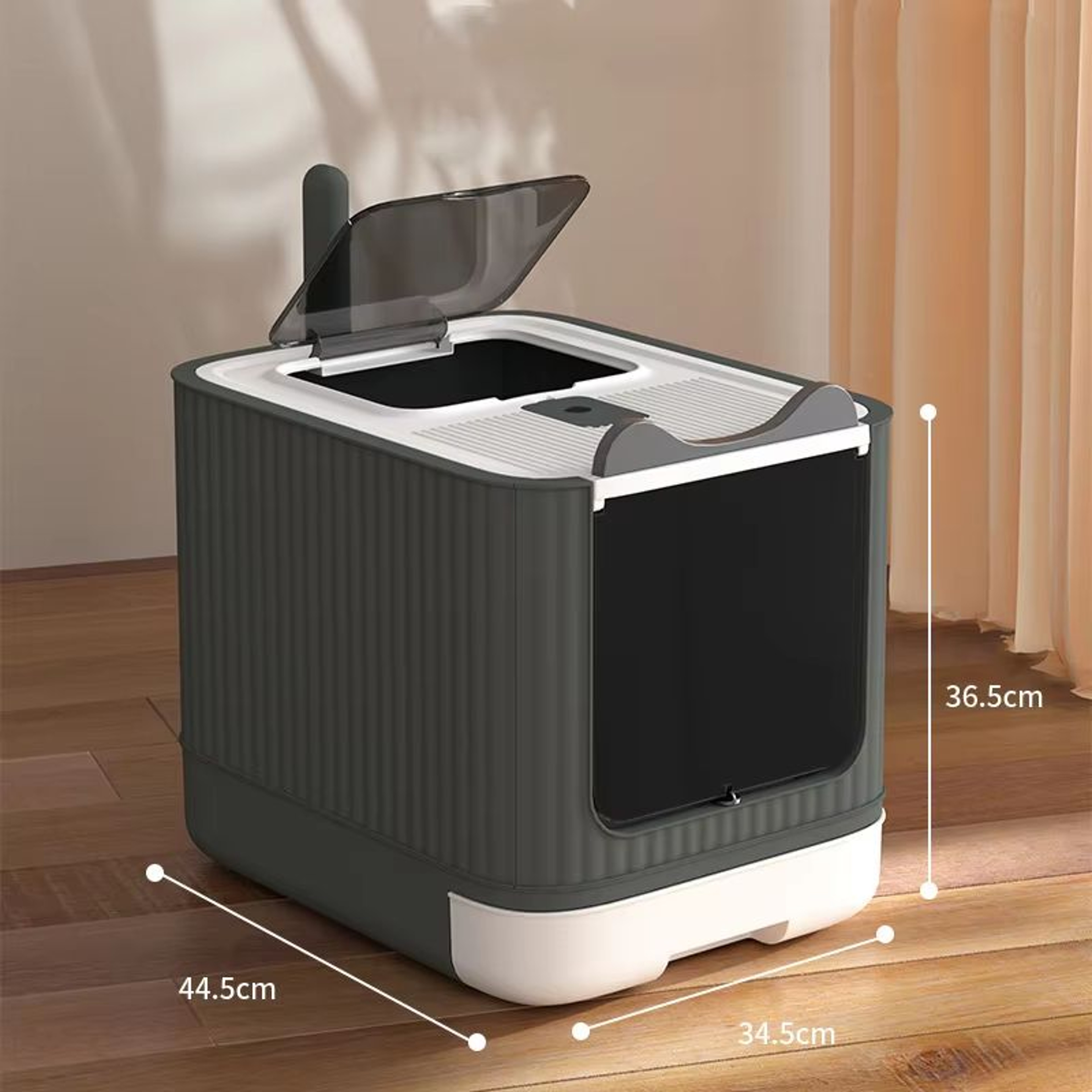 Pet UV Lights Top Drawer Litter Pan Fully Enclosed With Inout Door Control Disinfecting And Deodori 8