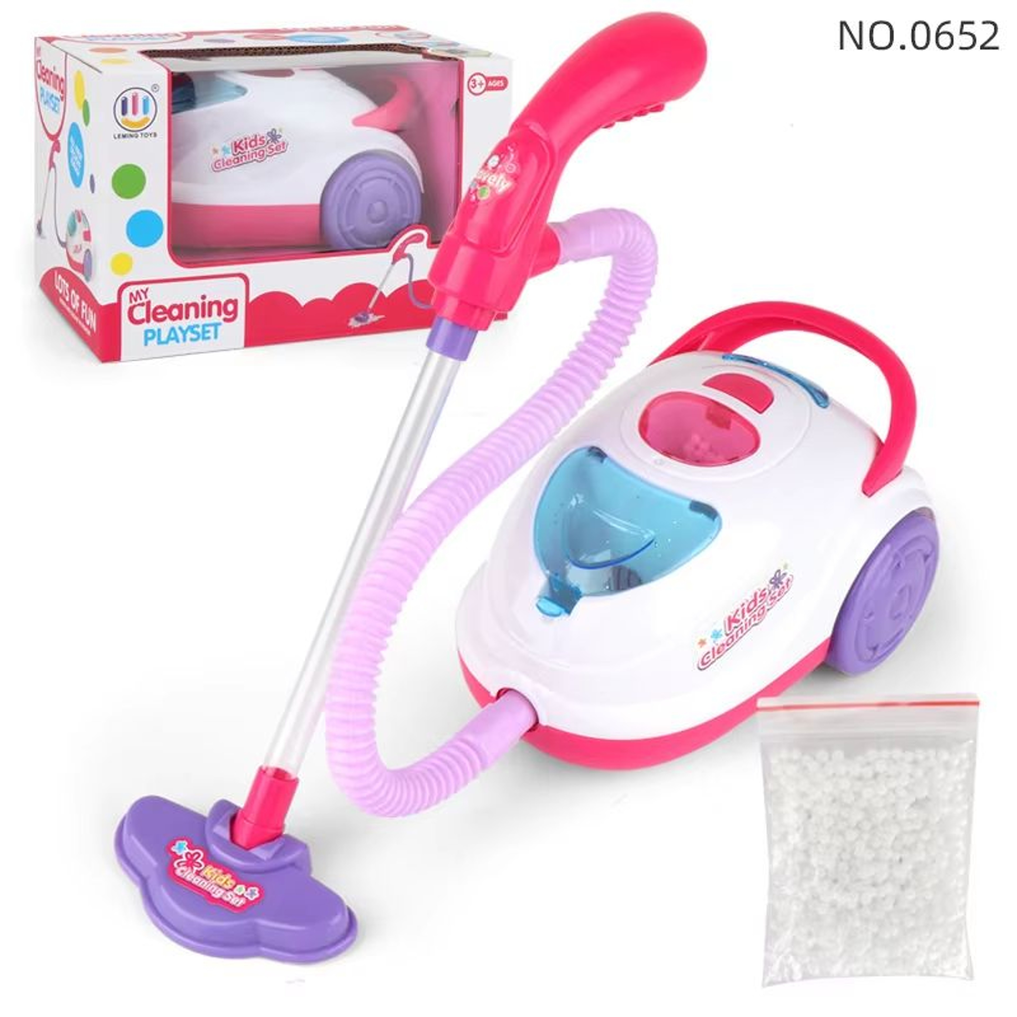 Kids Electric Pretend Vacuum Cleaner Toy With Lights And Broom Set 7