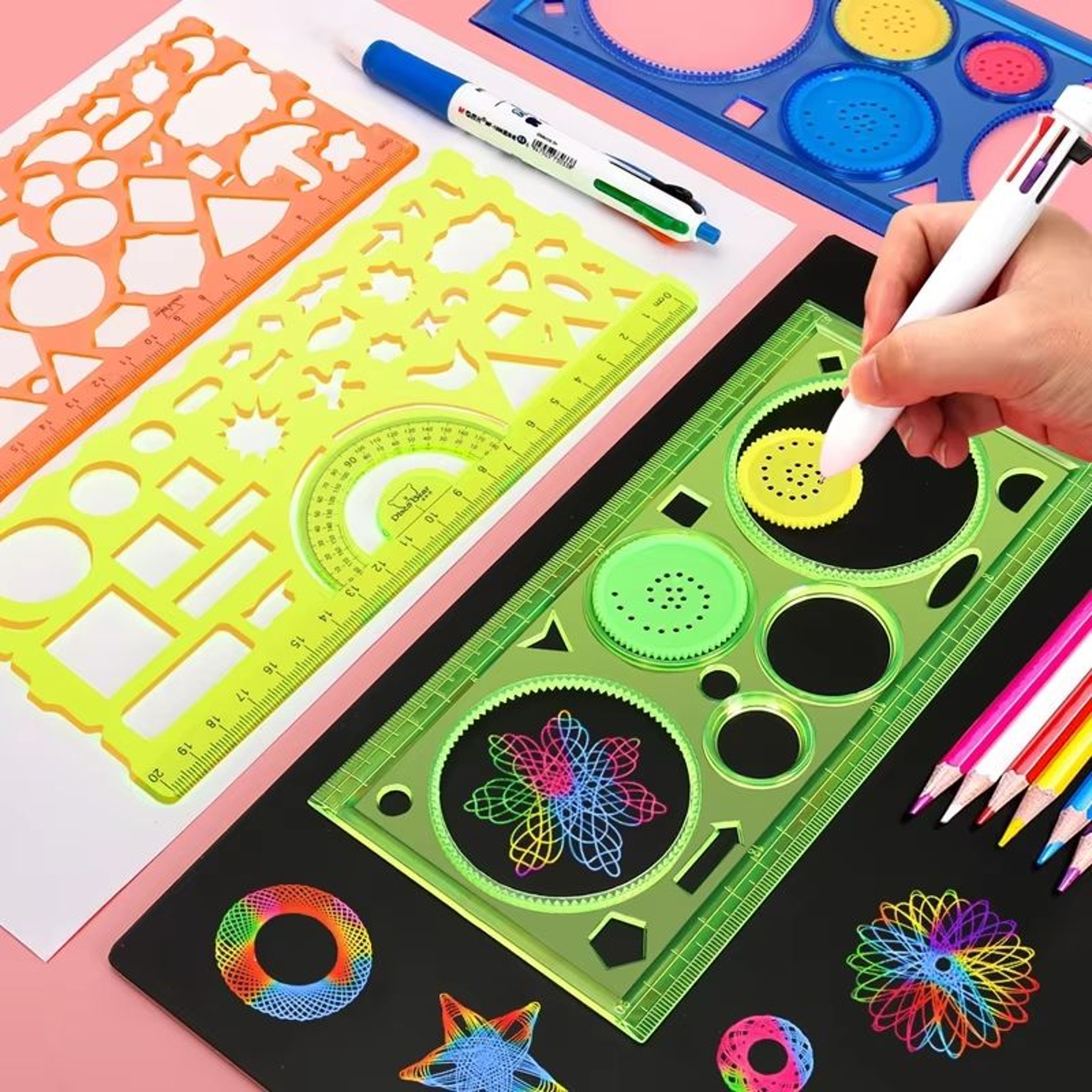 Creative Geometry Spirograph Drawing Stencils Set For Kids Art  Crafts 0