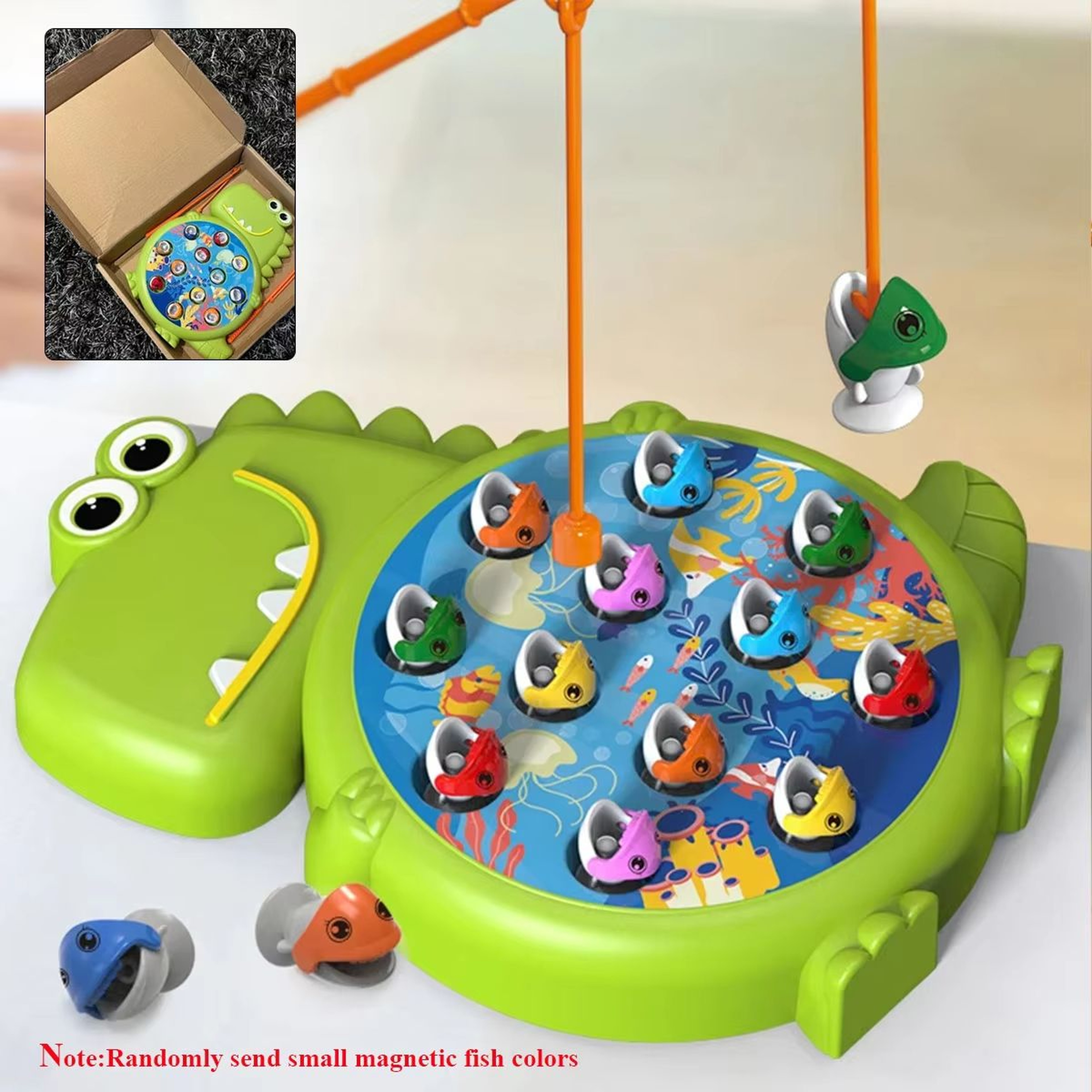 Dinosaur Magnetic Fishing Game Toy For Toddlers  Montessori Learning Kids Rod Game 0