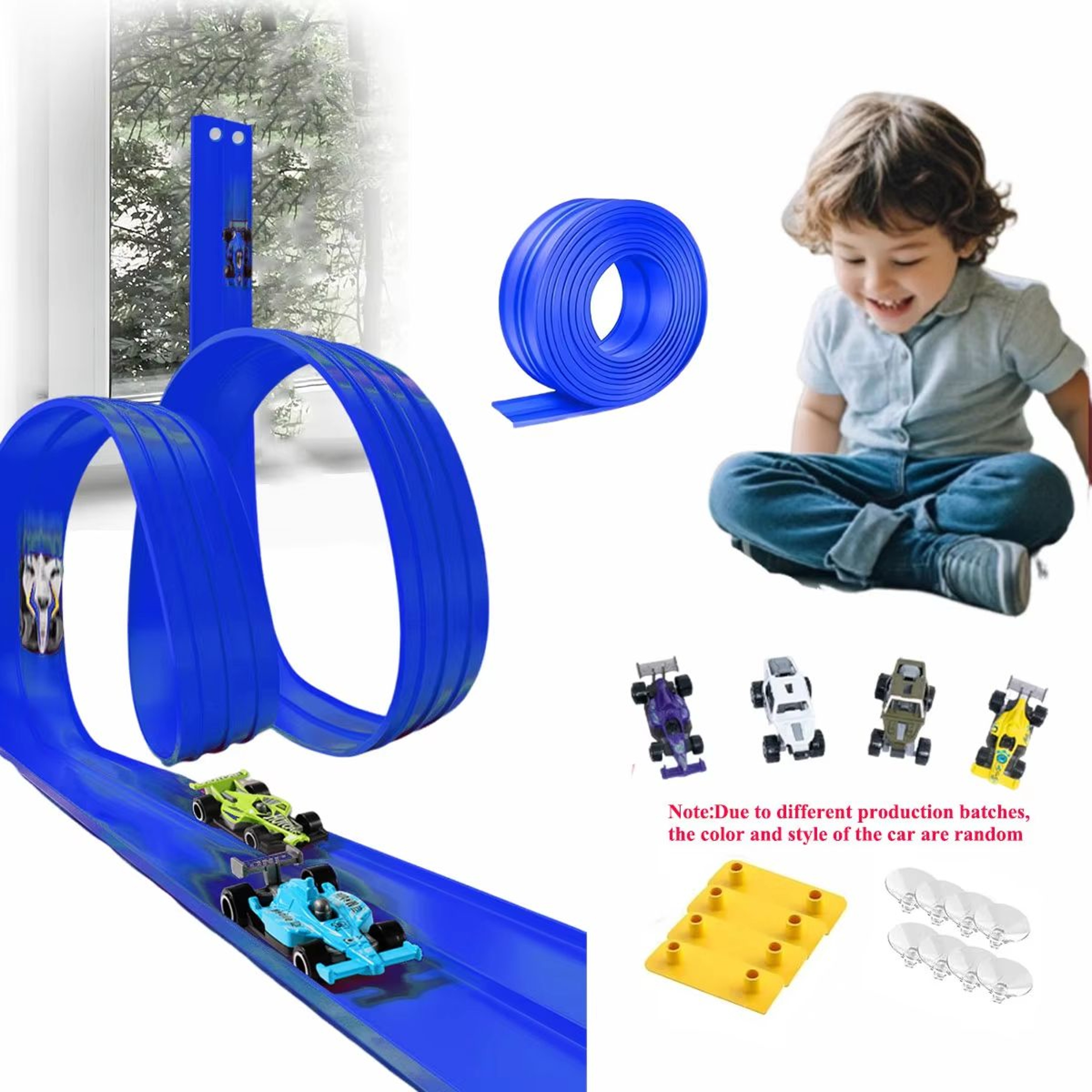 13 Ft  163 Ft Flexible Track Car Set With Mini Racing Cars 0