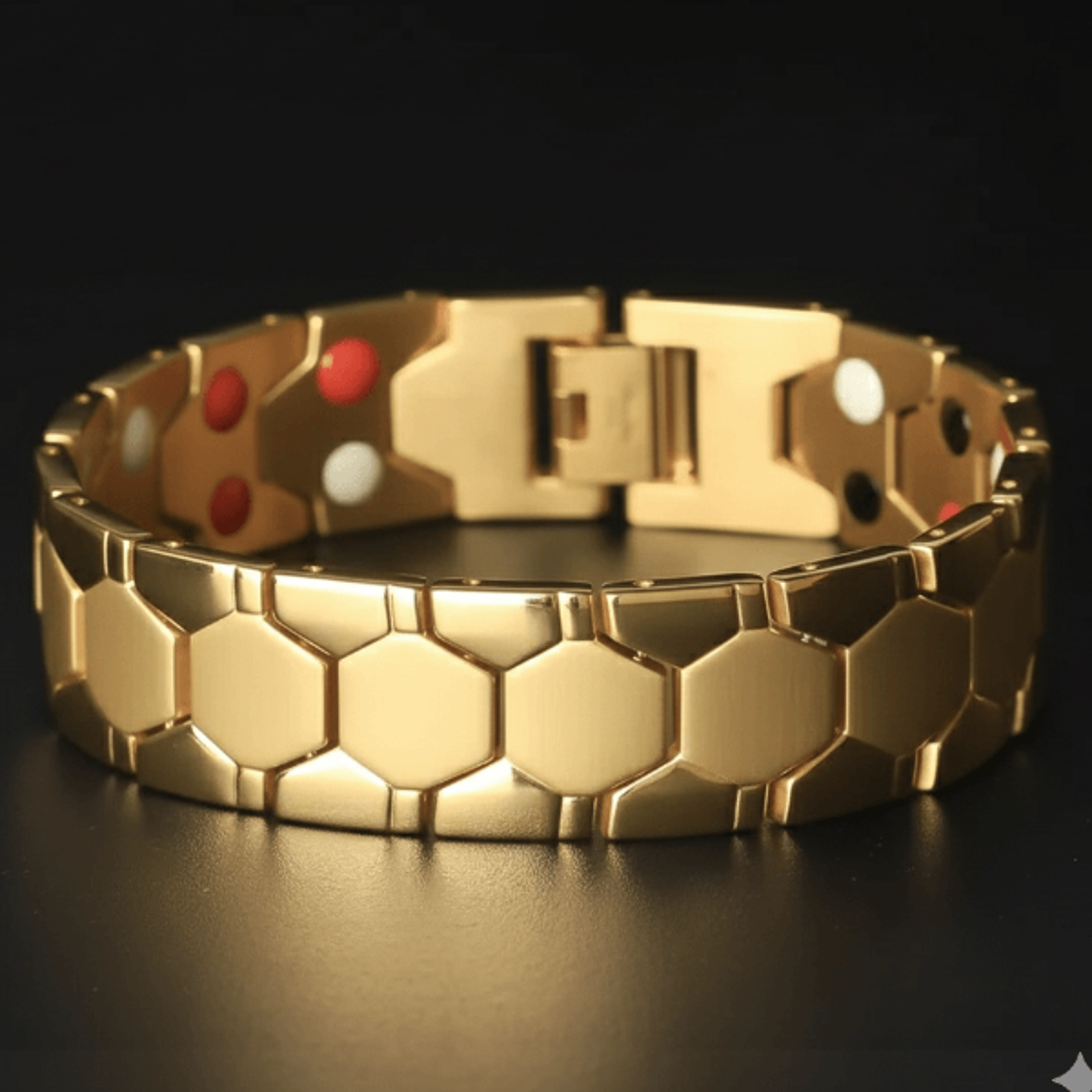 Vintage Copper Magnetic Bracelet for Men Pain Relief Therapy Link Chain with Double Row Magnets