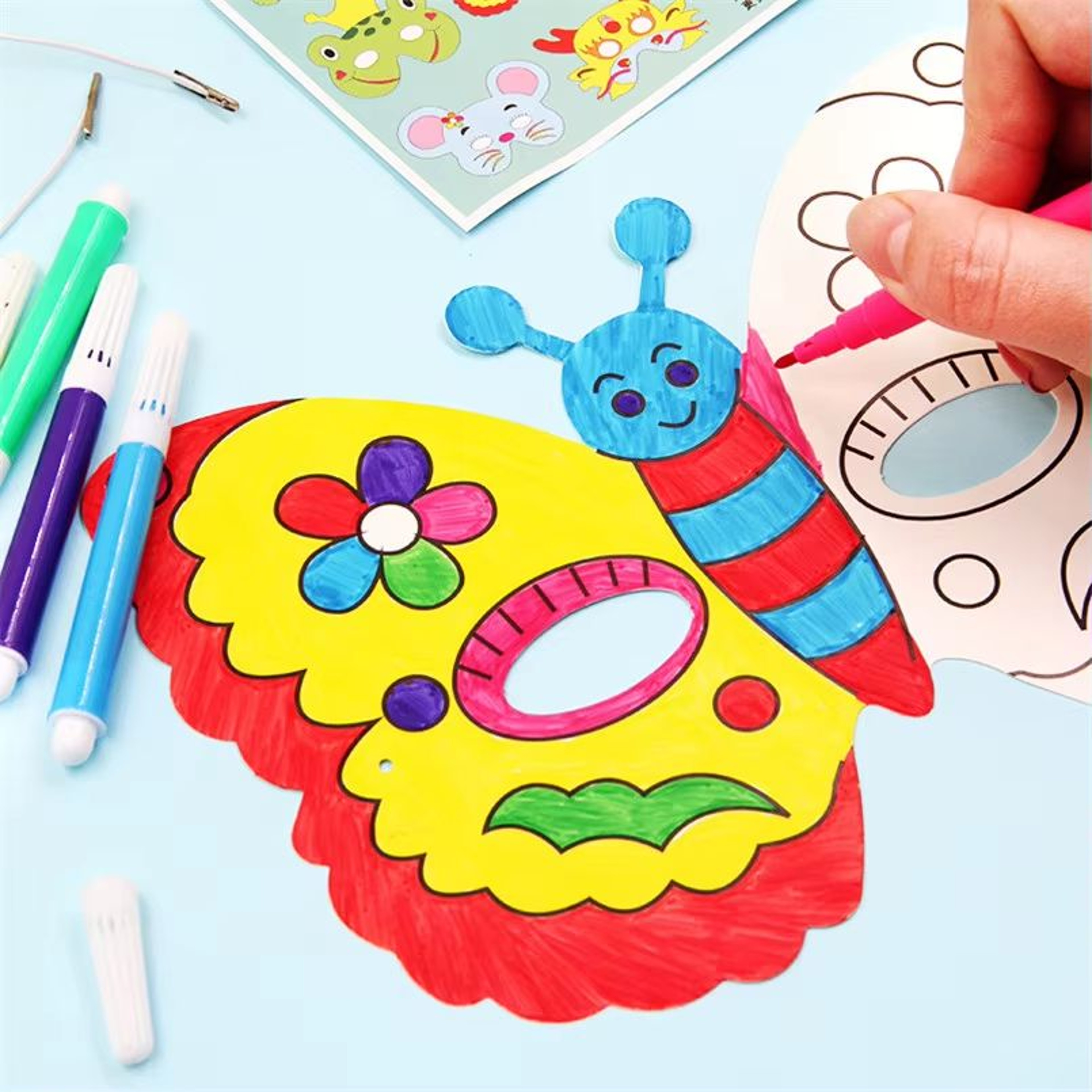 Kids 8Piece Cartoon Animal DIY Mask Craft Kit 4