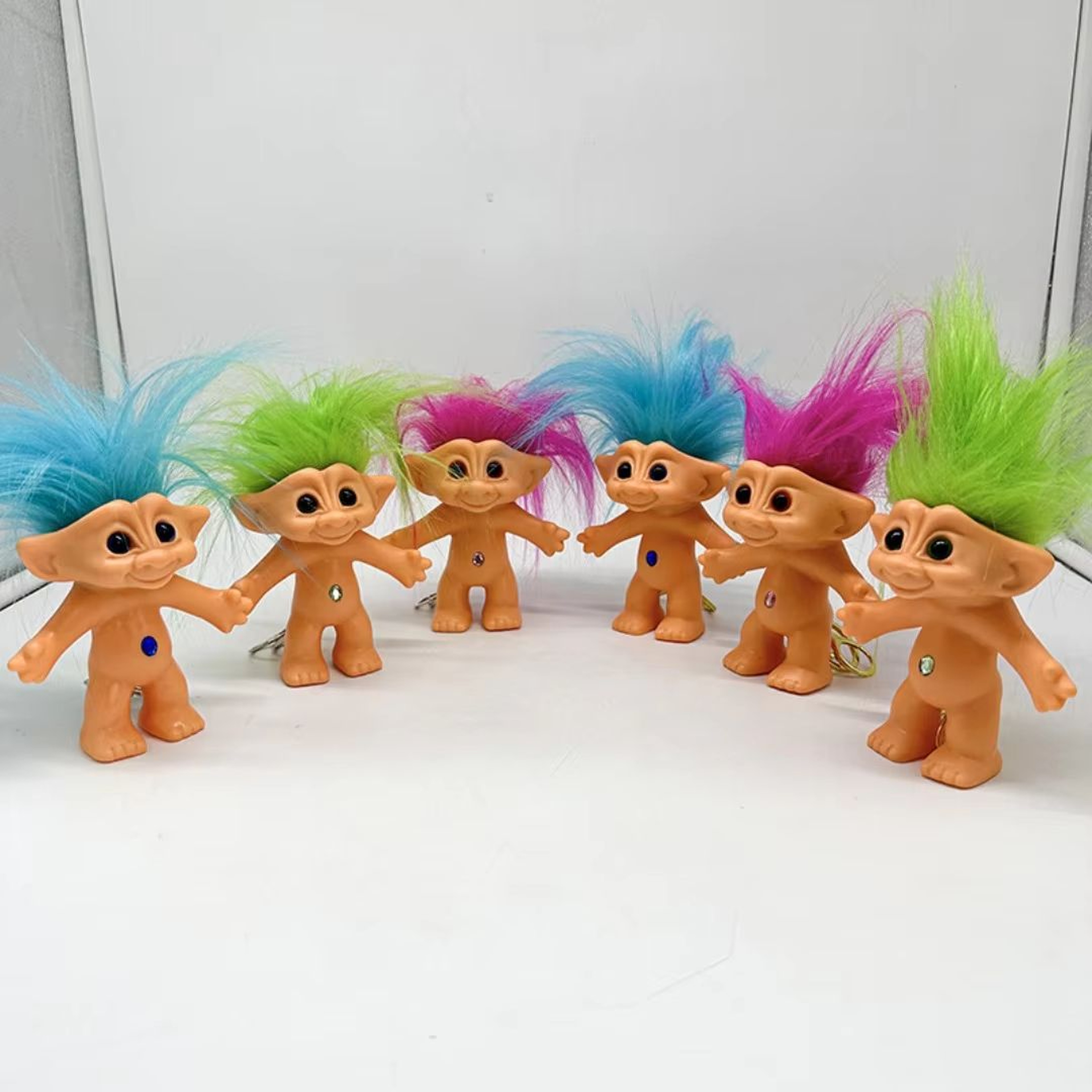 10cm Colorful Hair Troll Doll Keychain Good Luck Bag Charm 1