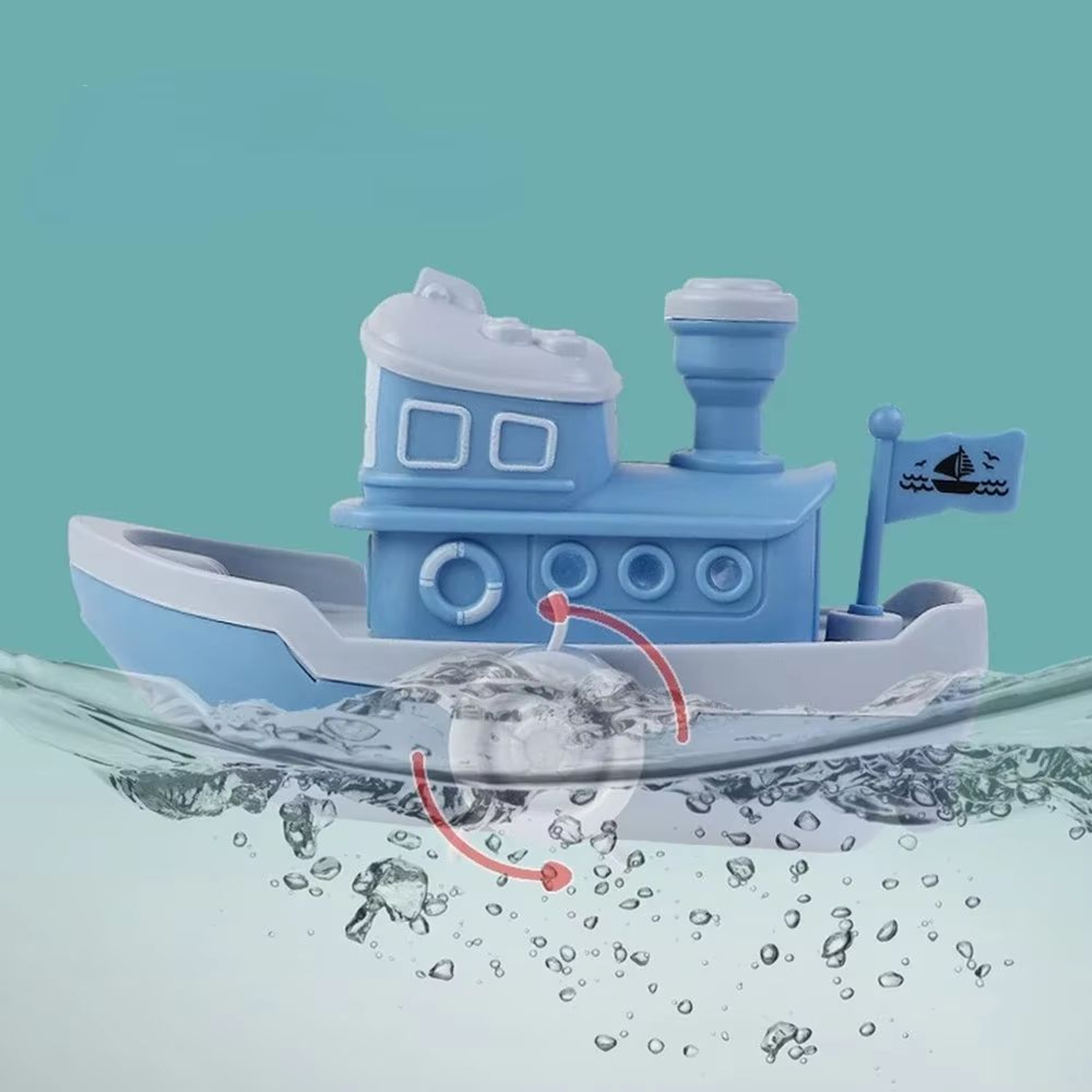 Cute Wind Up Cartoon Ship Bath Toy For Kids 1