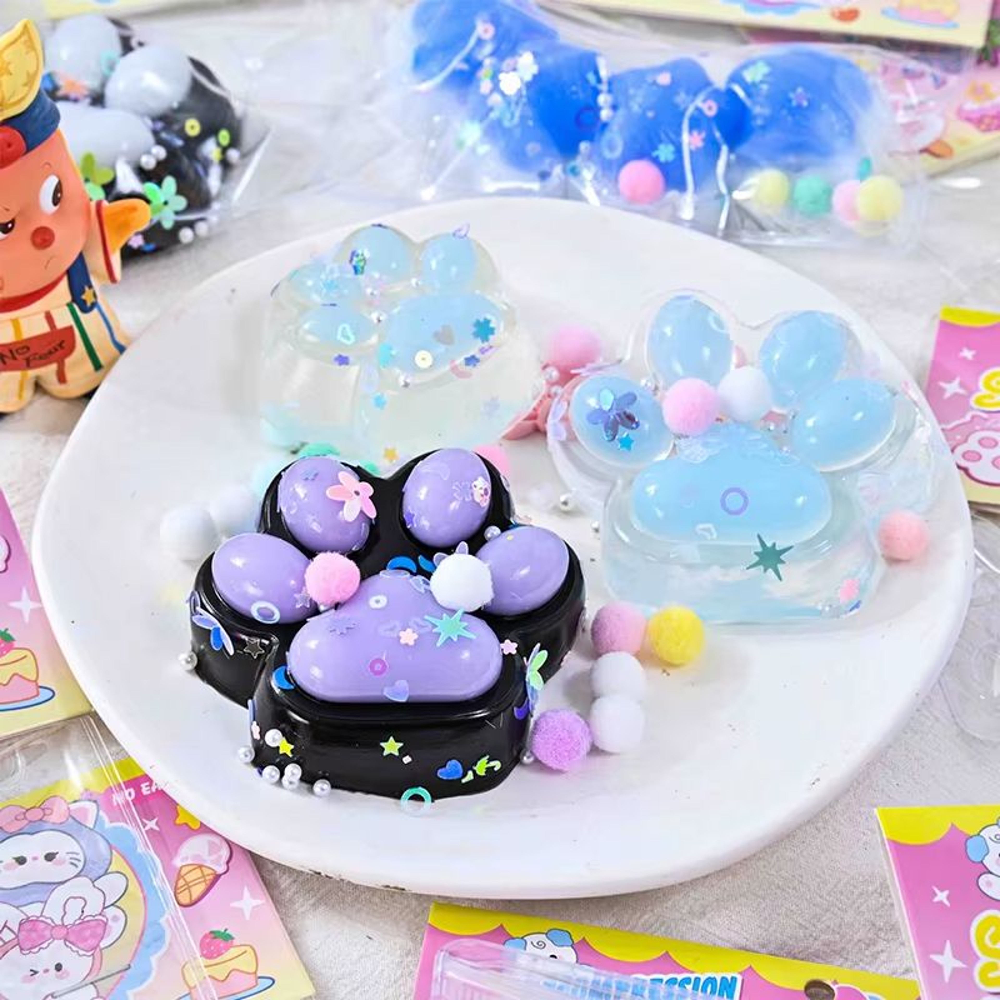 Kawaii Taba Cat Paw Plush Fidget Squeeze Toy 1
