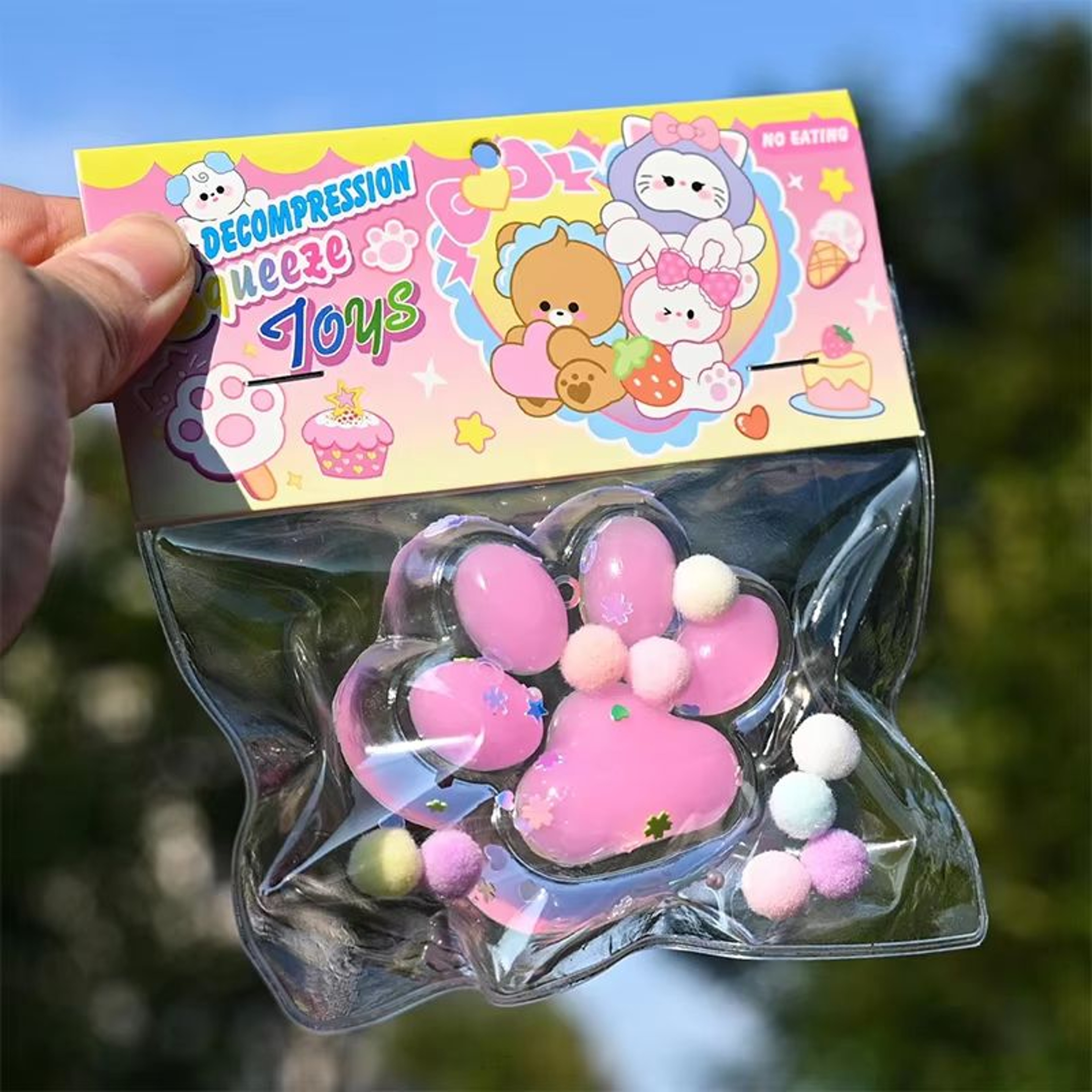 Kawaii Taba Cat Paw Plush Fidget Squeeze Toy 6