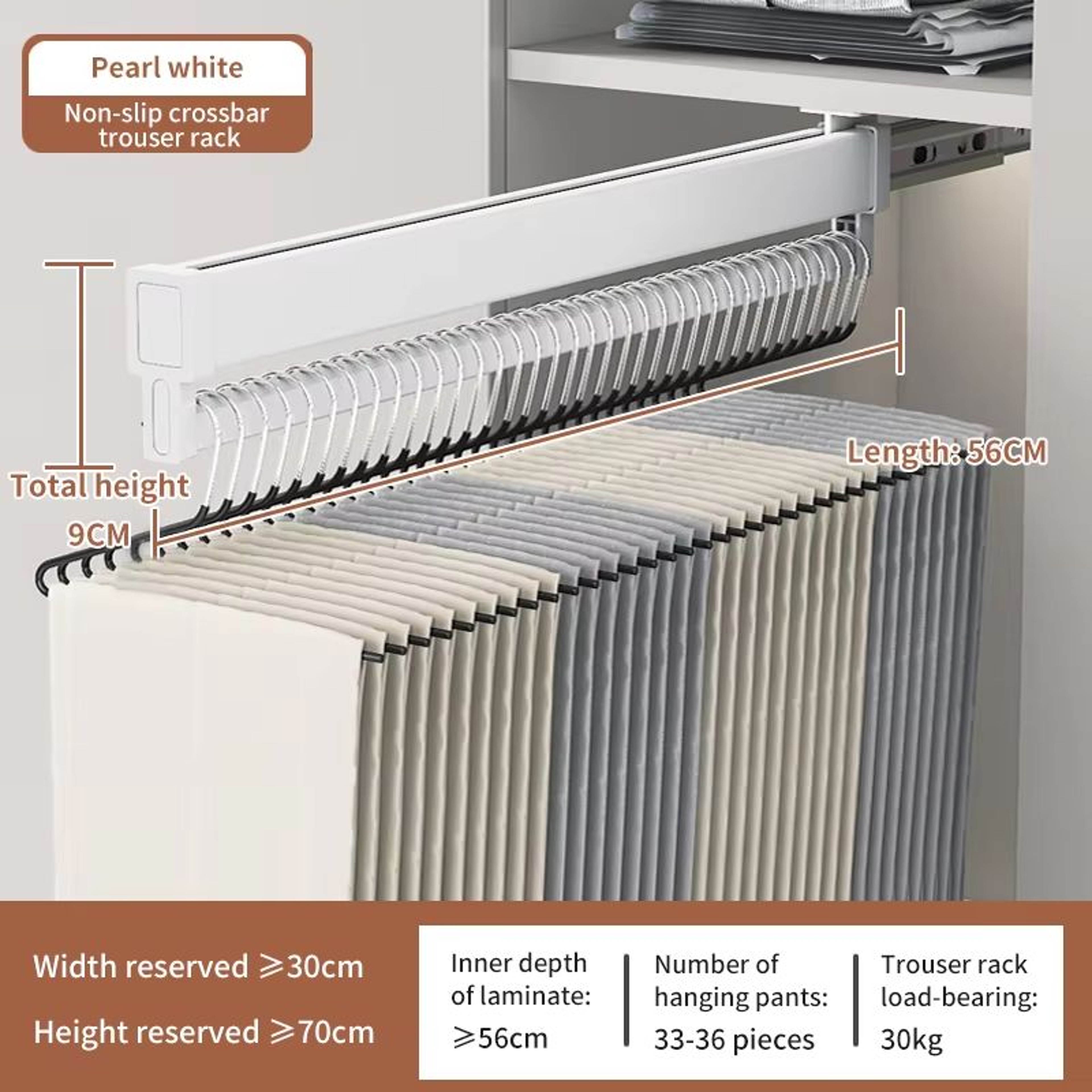 SpaceSaving Expandable Sliding Pants Rack 23