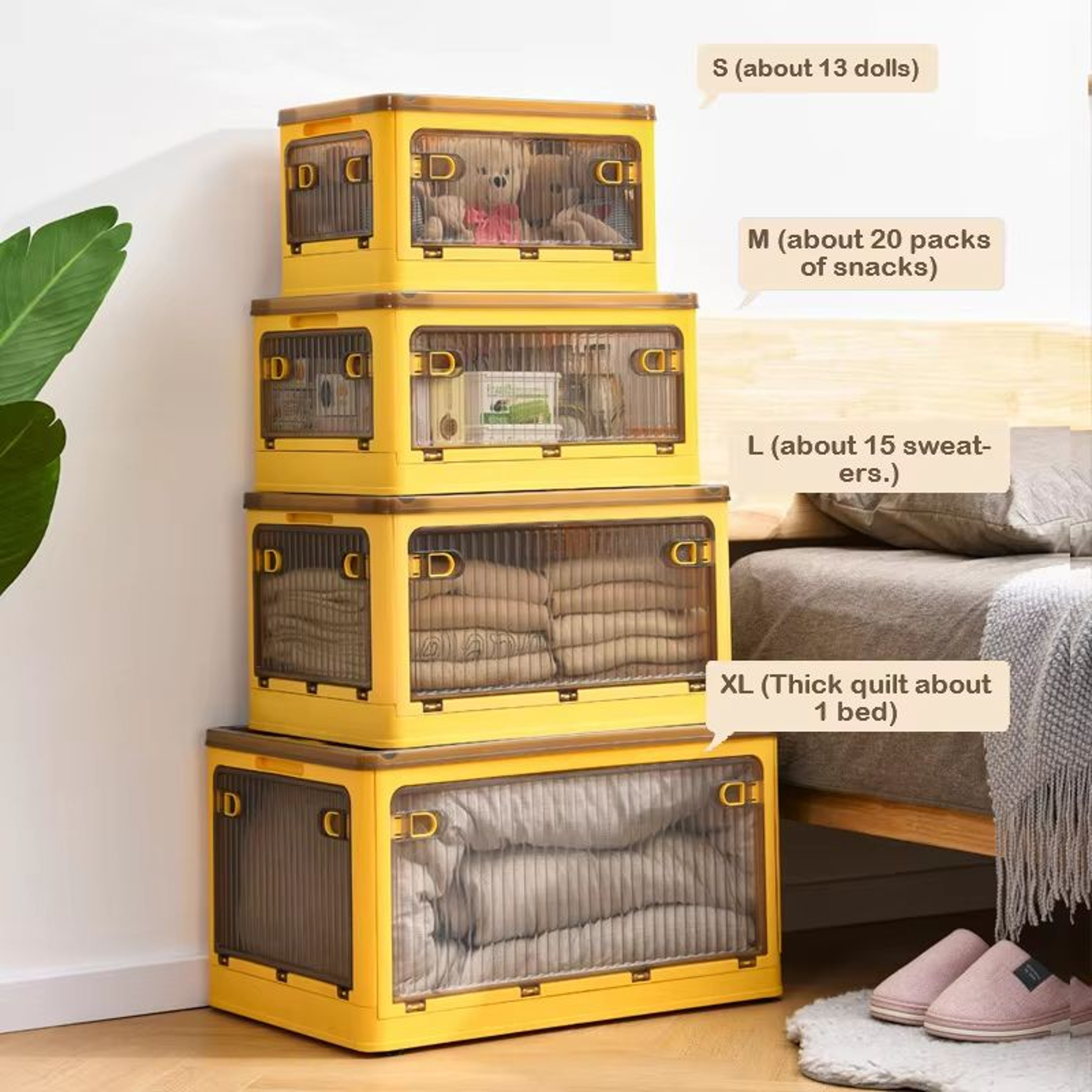 BGRORIO Foldable Rolling Closet Storage Box With Wheels 2