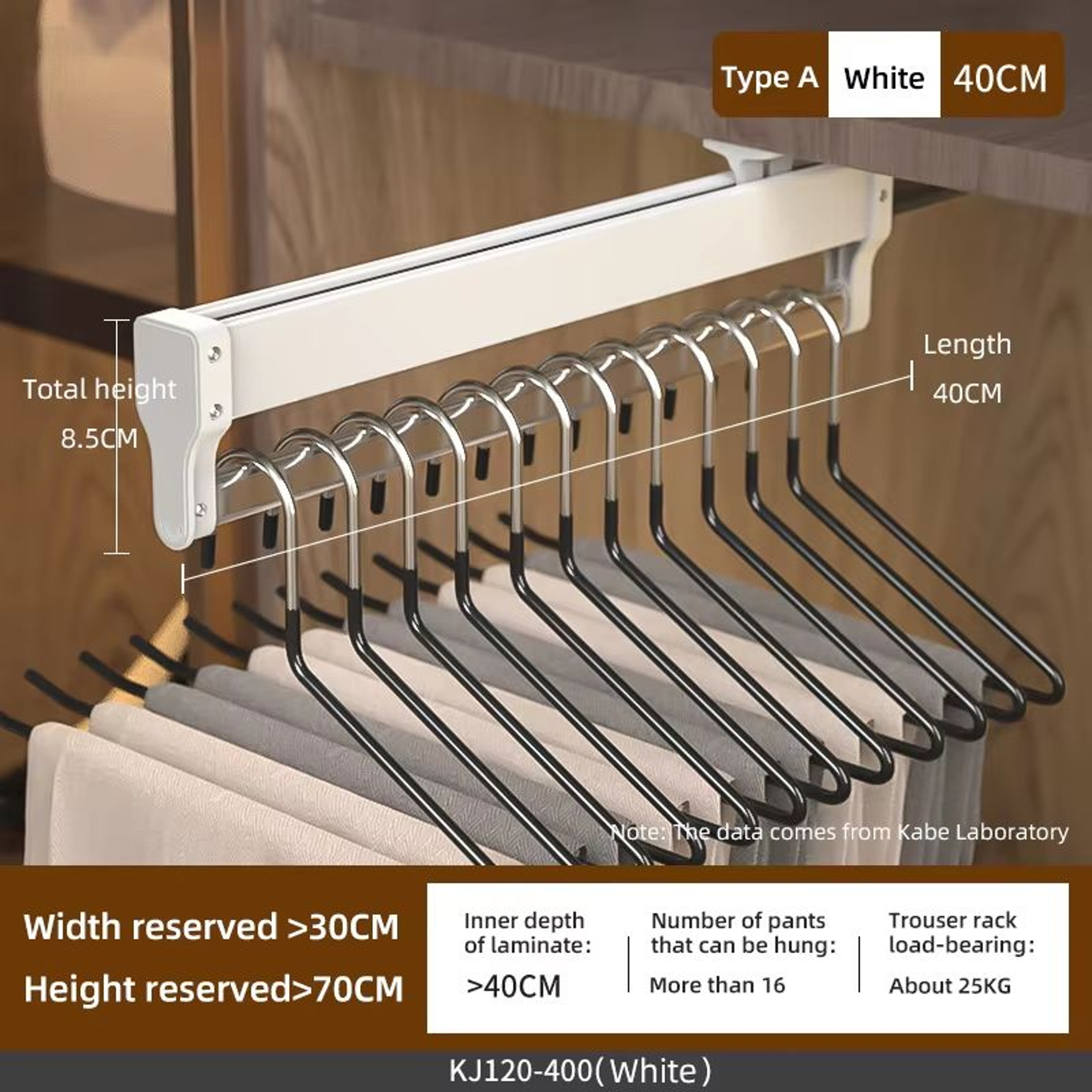 Top Mount Extendable Wardrobe PullOut Clothes Rail 19