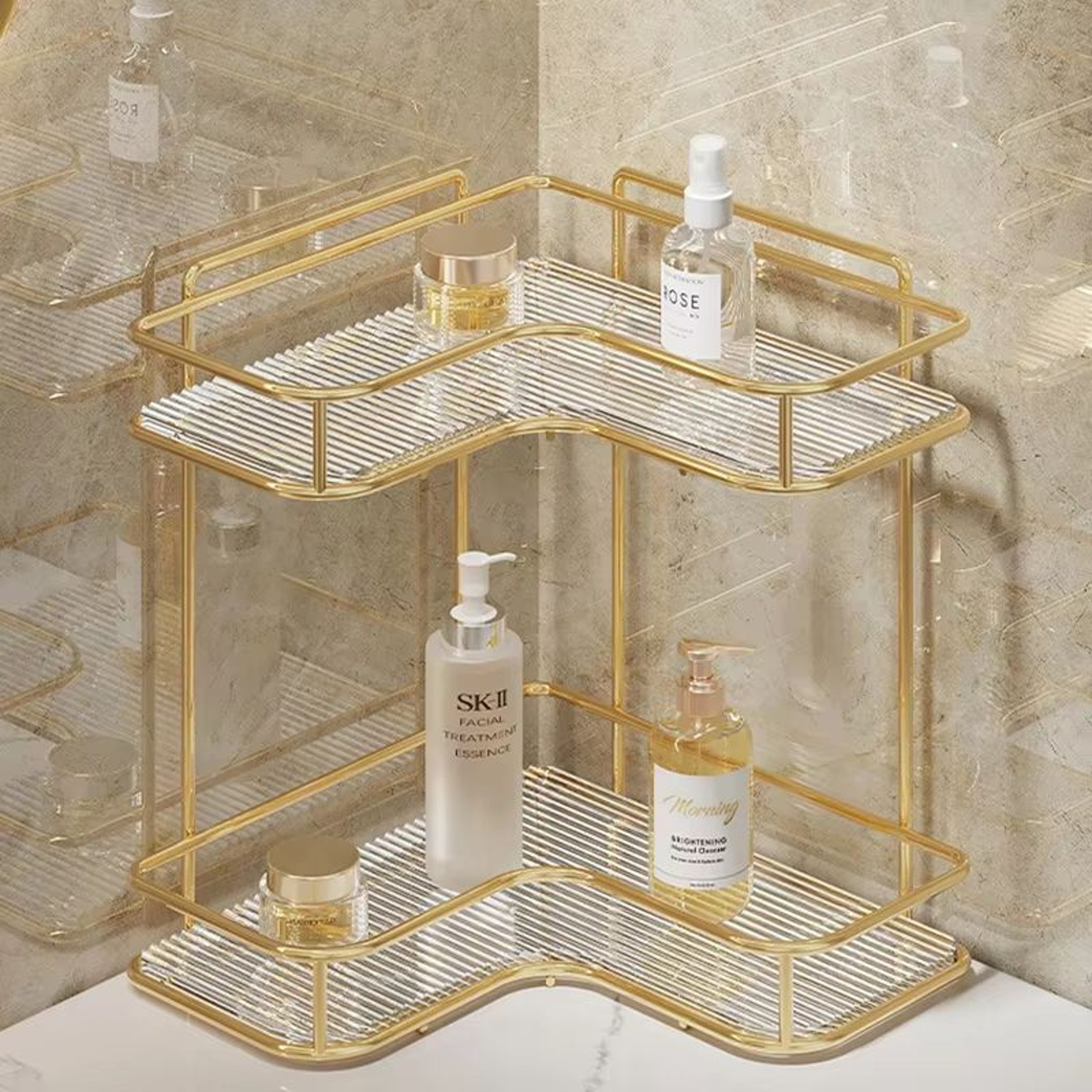 CornerSpace Acrylic Bathroom Shelf Organizer 0
