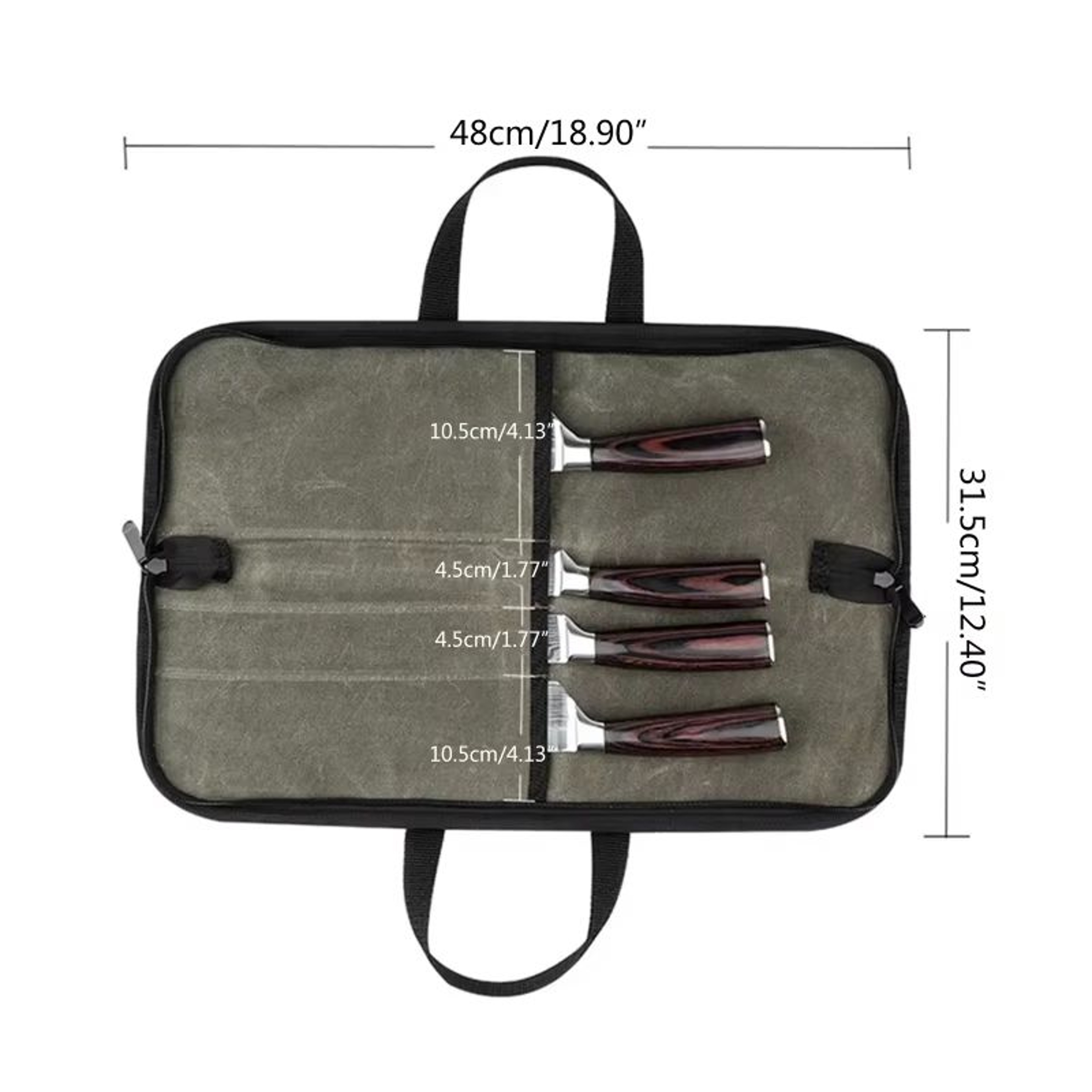 Heavy Duty Waxed Canvas Chef Knife Roll Bag 1