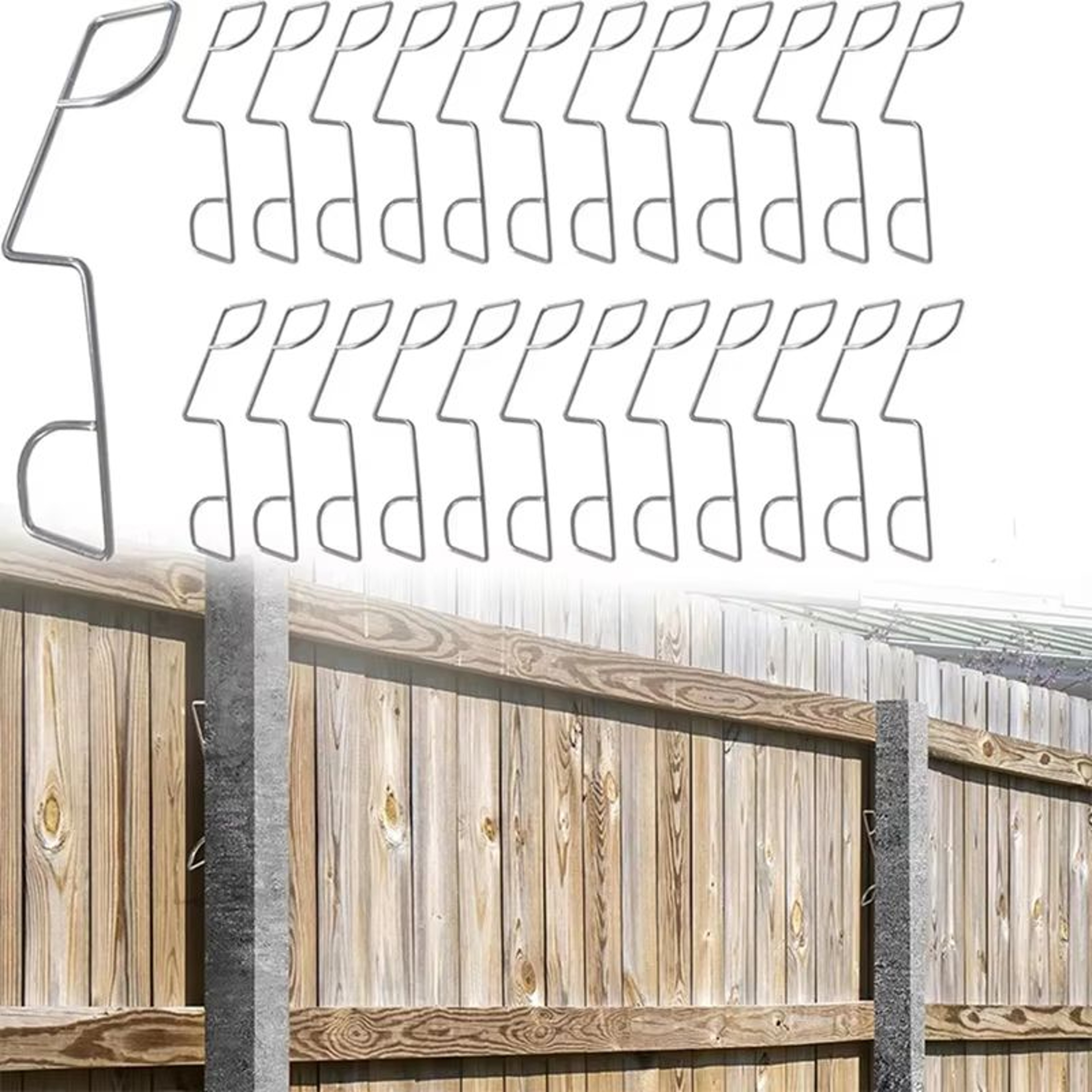 25Pack Stainless Steel Garden Fence Panel Clips And AntiVibration Wedges 0