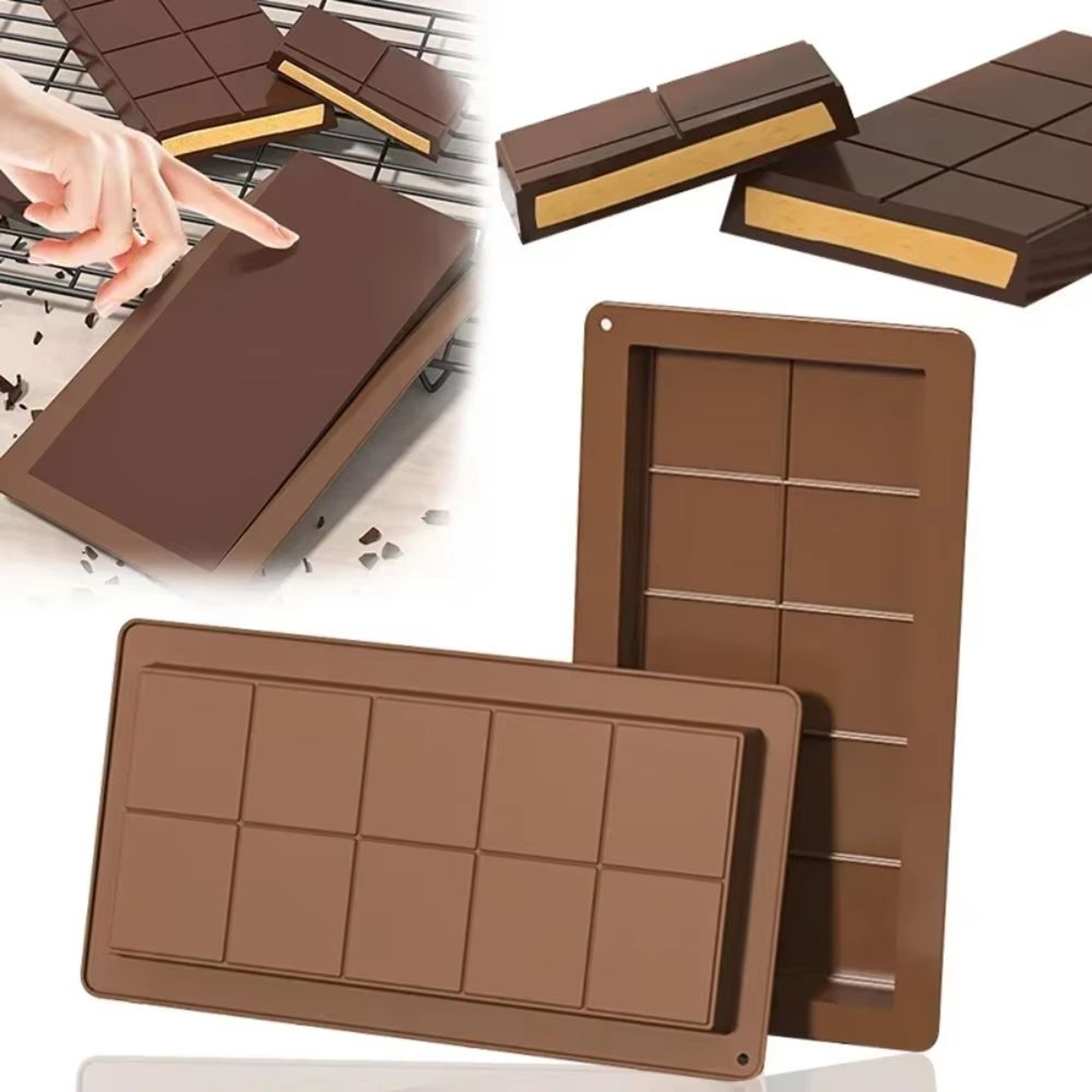 Chocolate Bar Silicone Mold For Break Apart Candy And Wax Melts 0