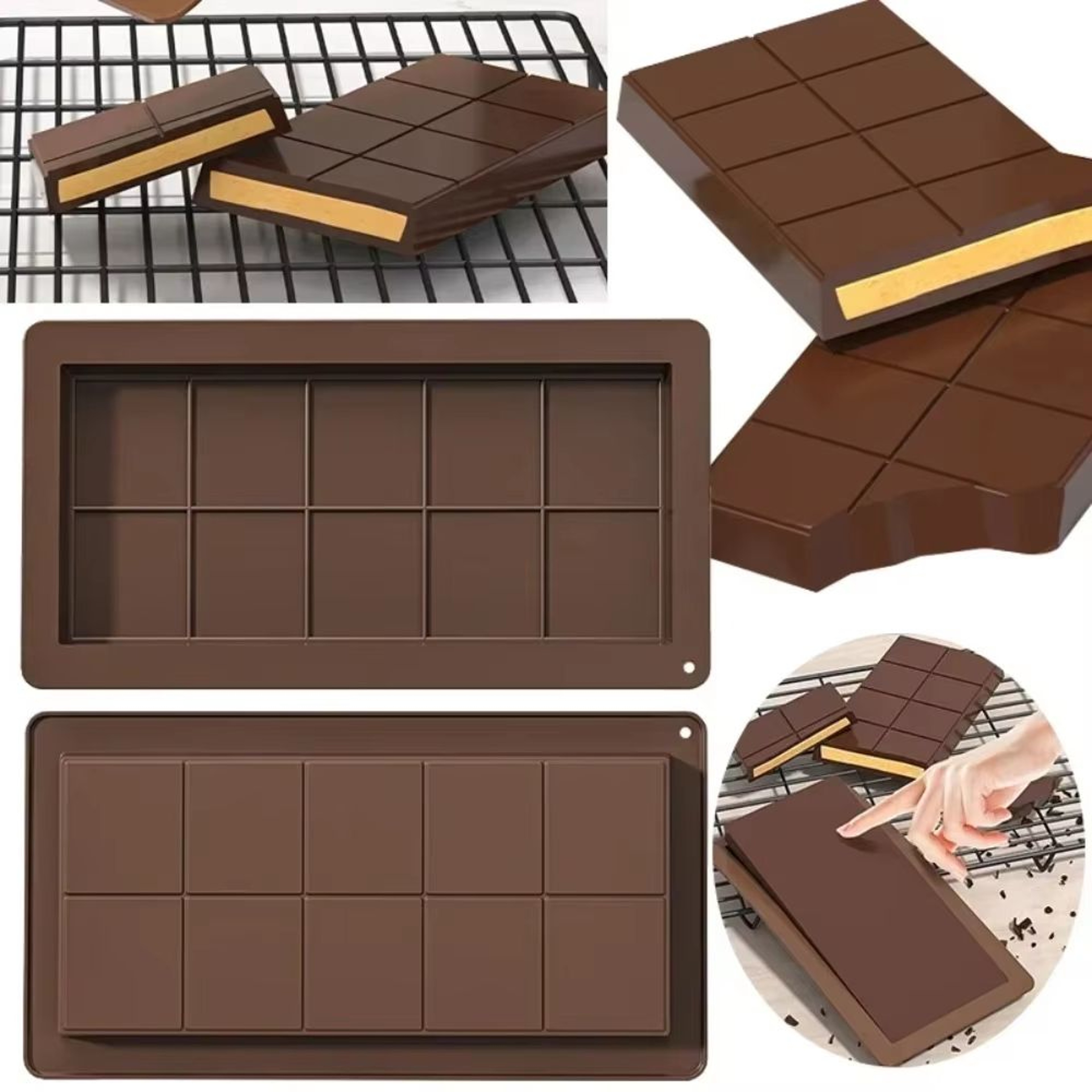 Chocolate Bar Silicone Mold For Break Apart Candy And Wax Melts 1