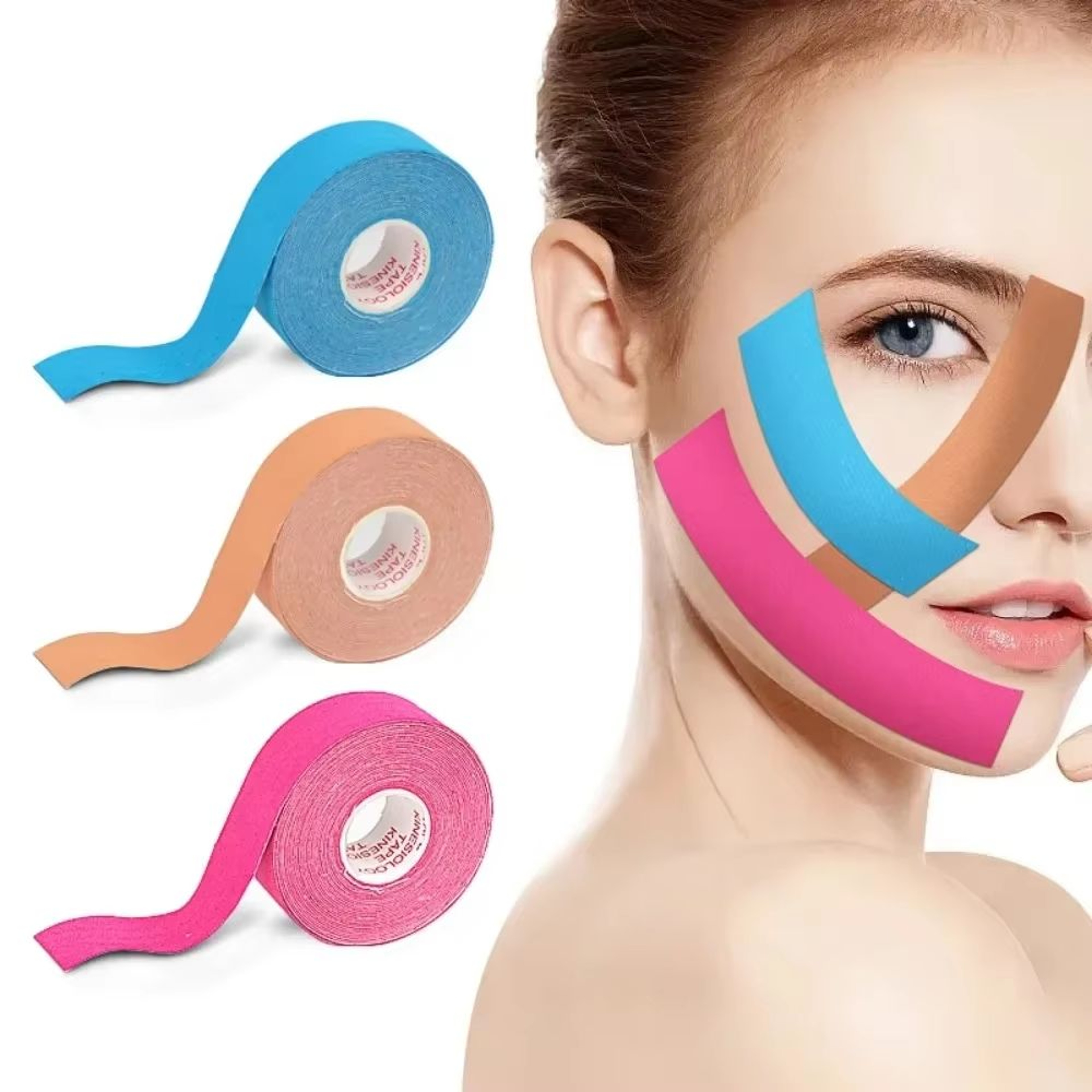Elastic Kinesiology Face Lifting Tape Roll For V Line Neck And Eye Area 0