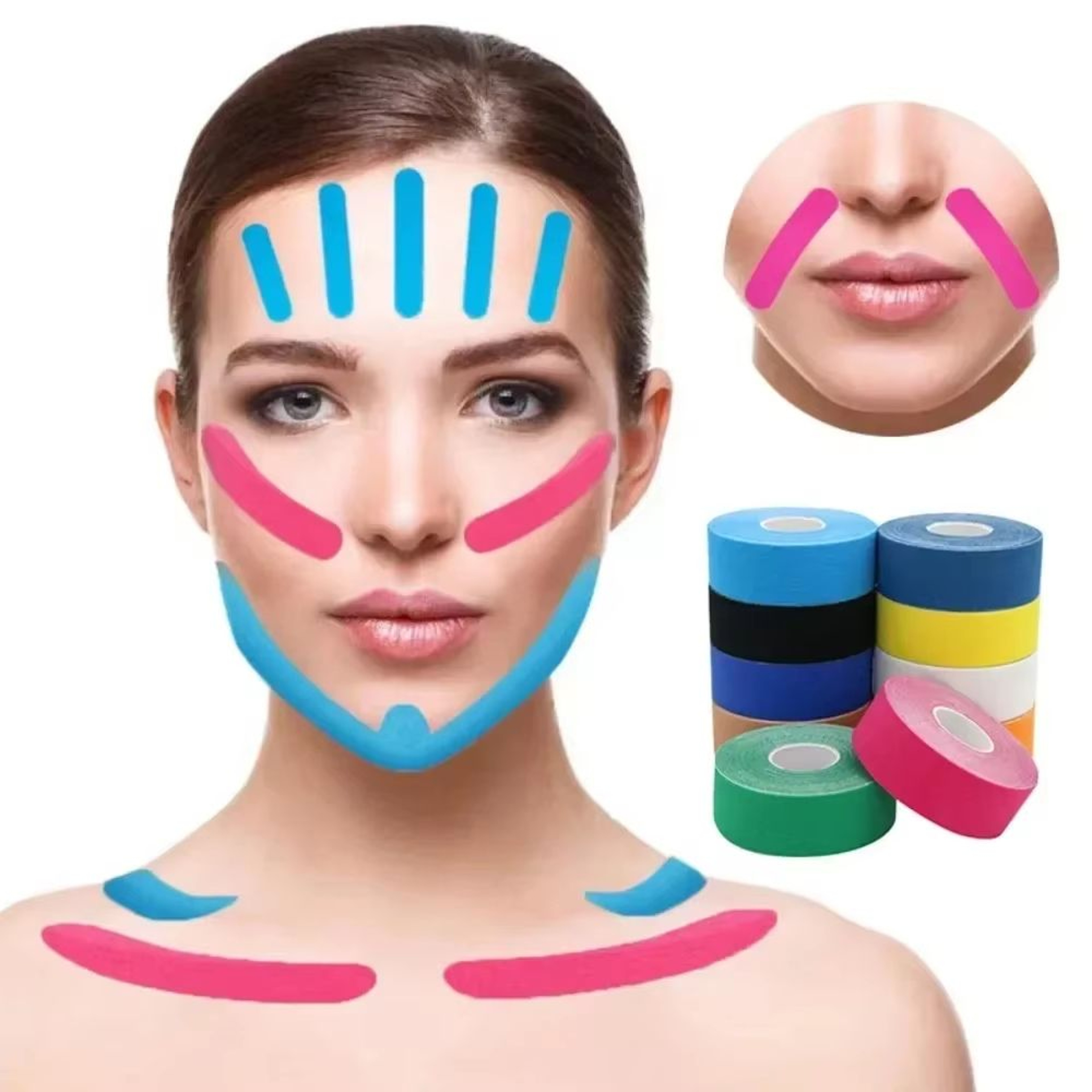 Kinesiology Face Lifting Tape Roll 1 In Wide 164 Ft Long For V Line Neck Eye Wrinkle Care 0