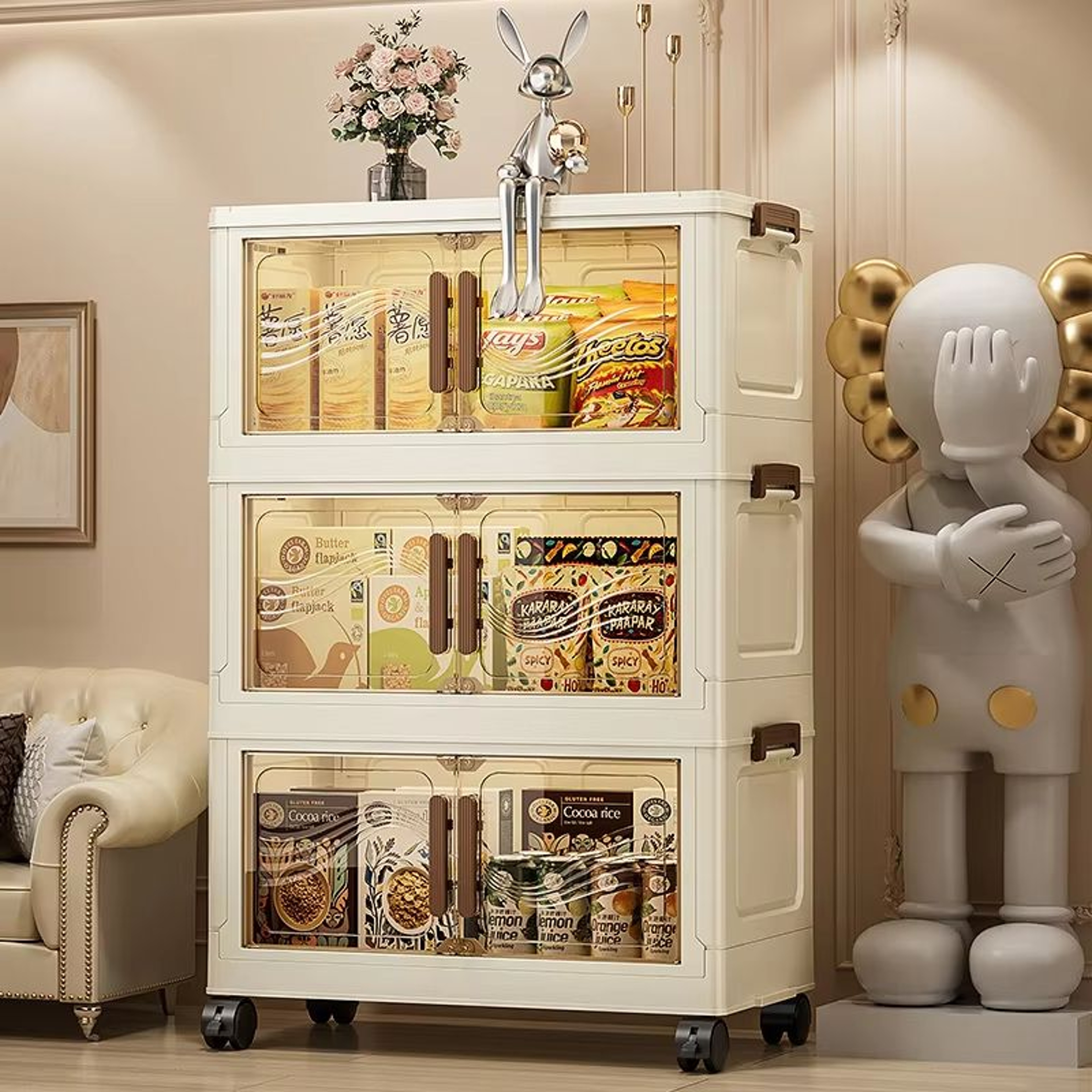 Foldable Multi Layer Rolling Storage Cabinet Organizer 0