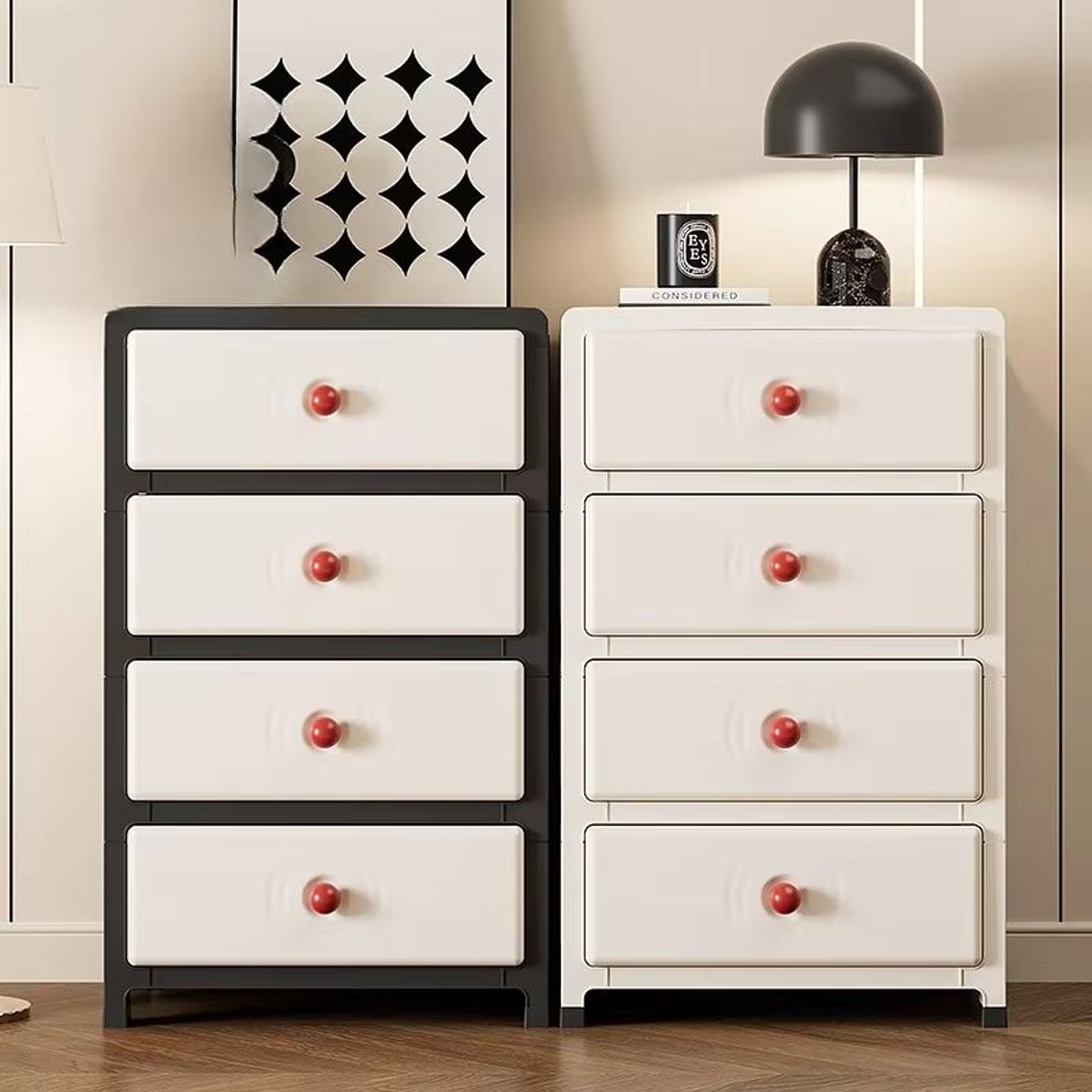 Clear MultiColor 138 In Drawer Storage Cabinet 36 Tier With Wheels 0