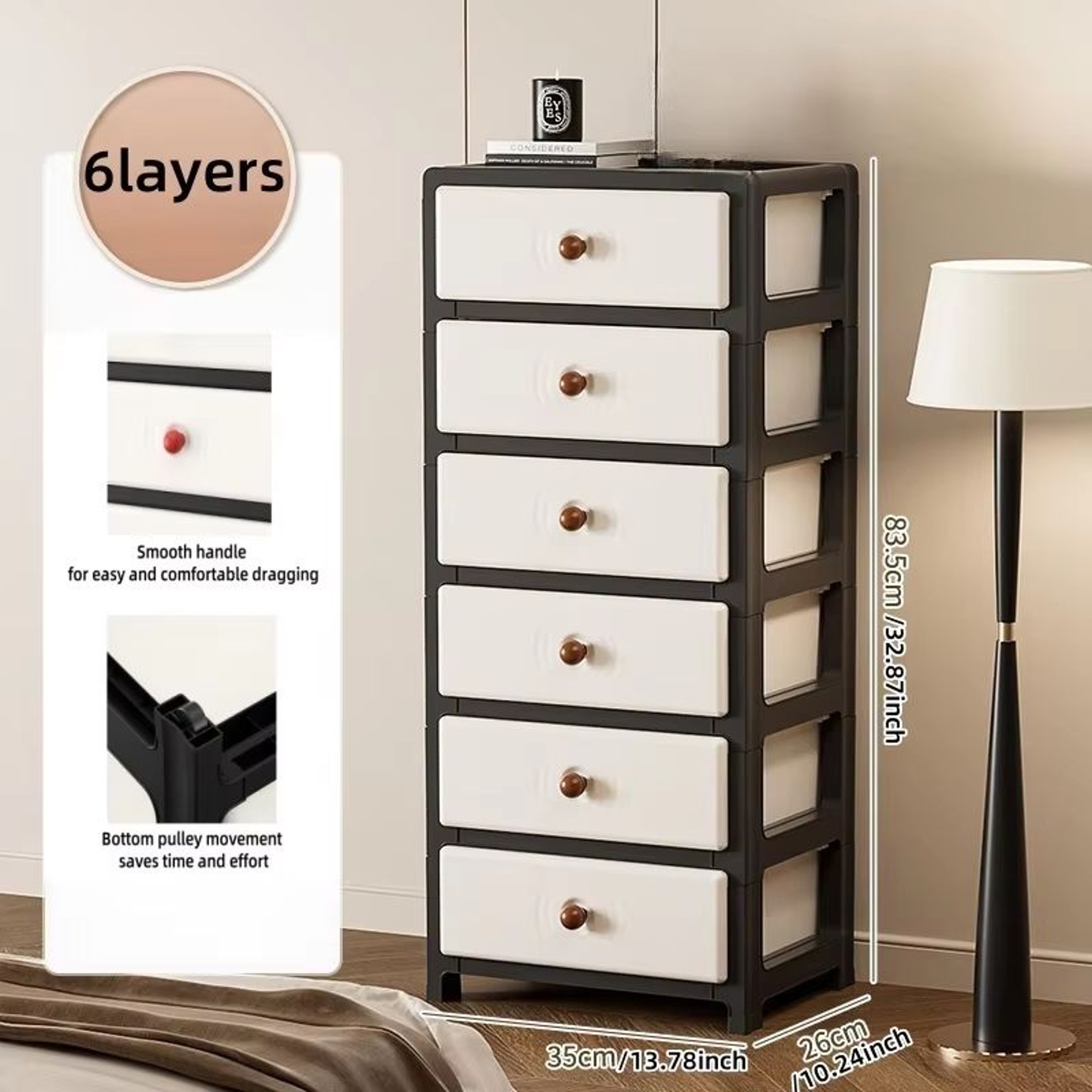 Clear MultiColor 138 In Drawer Storage Cabinet 36 Tier With Wheels 20