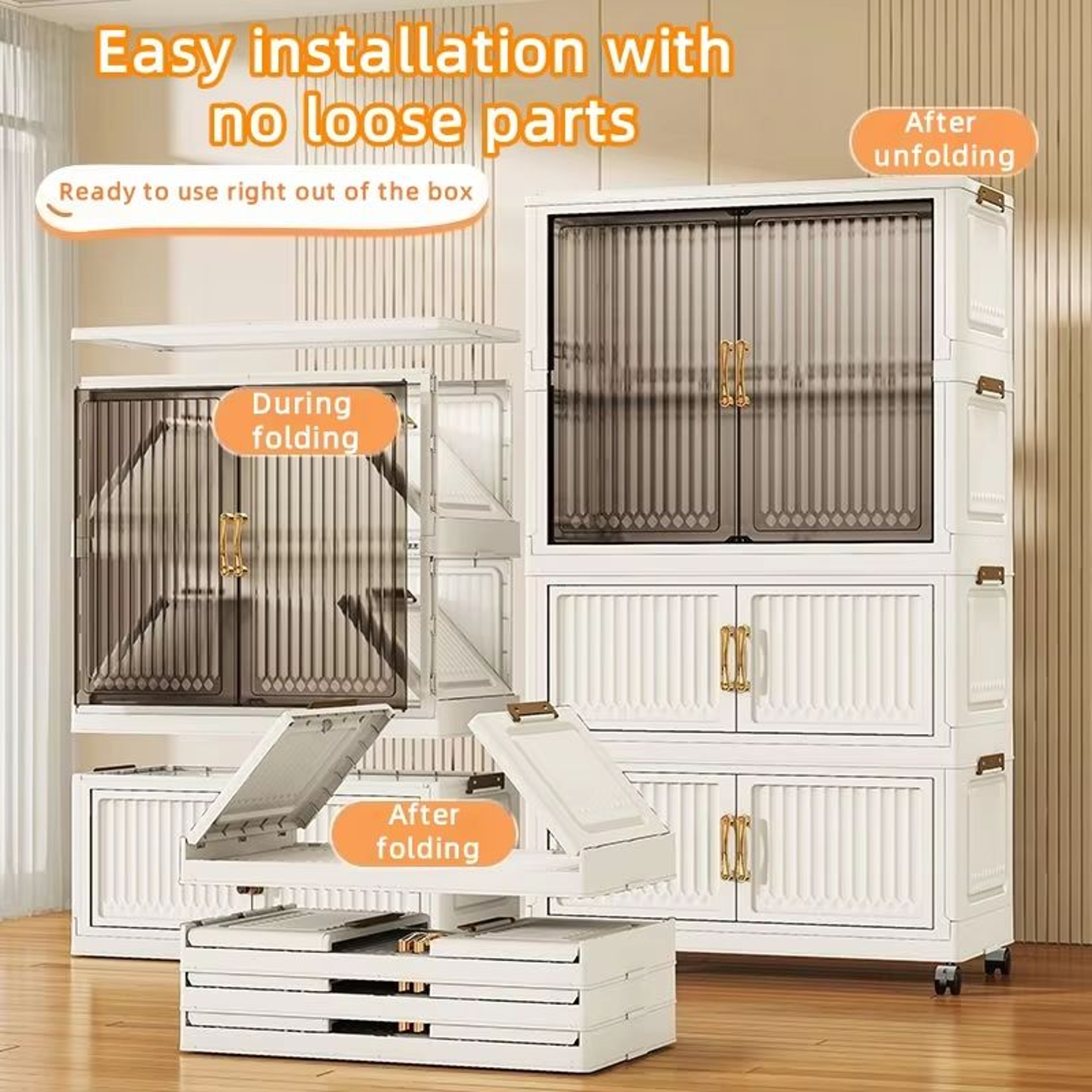 Transparent Foldable Mobile Wardrobe Closet 3150in Large Capacity Organizer 0