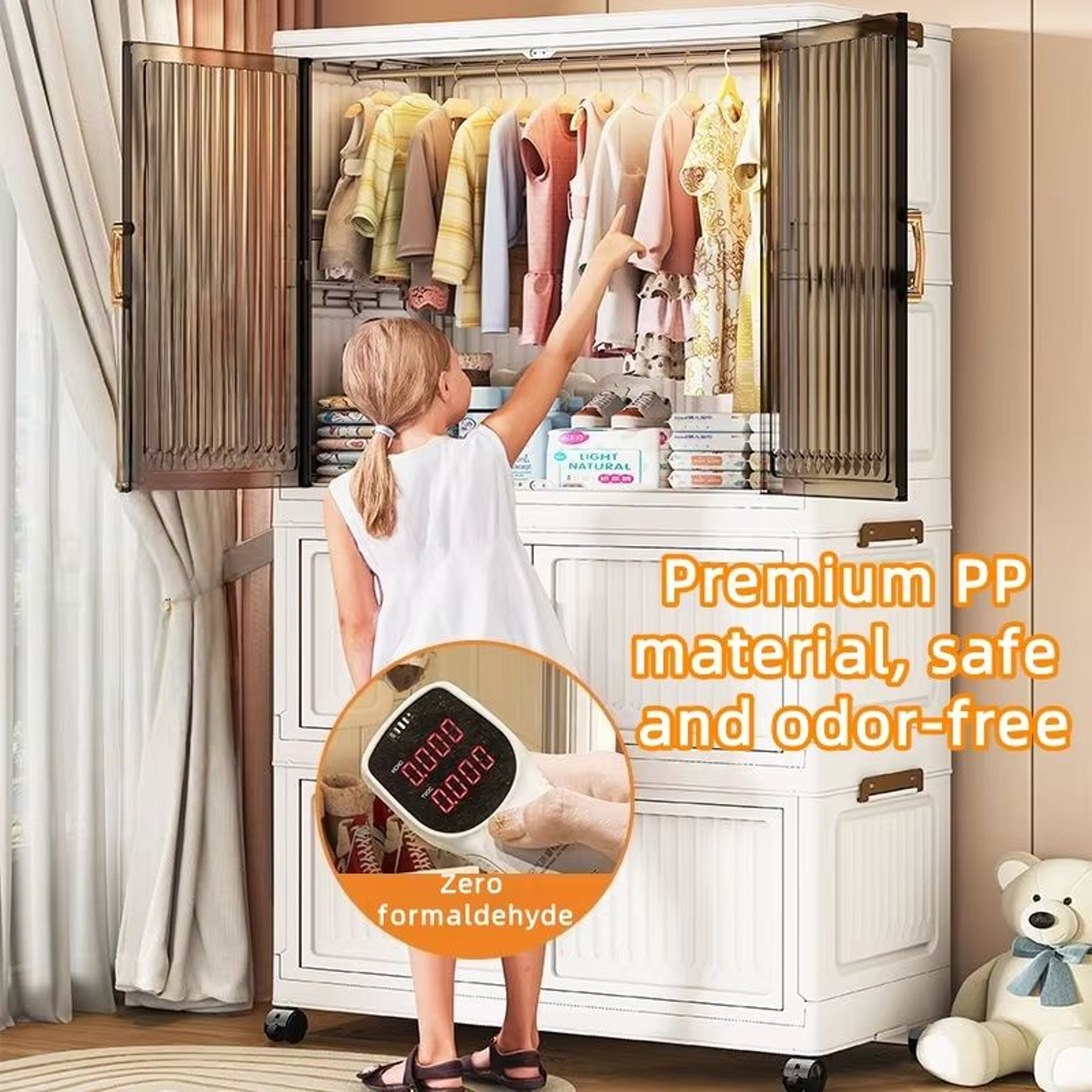 Transparent Foldable Mobile Wardrobe Closet 3150in Large Capacity Organizer 2