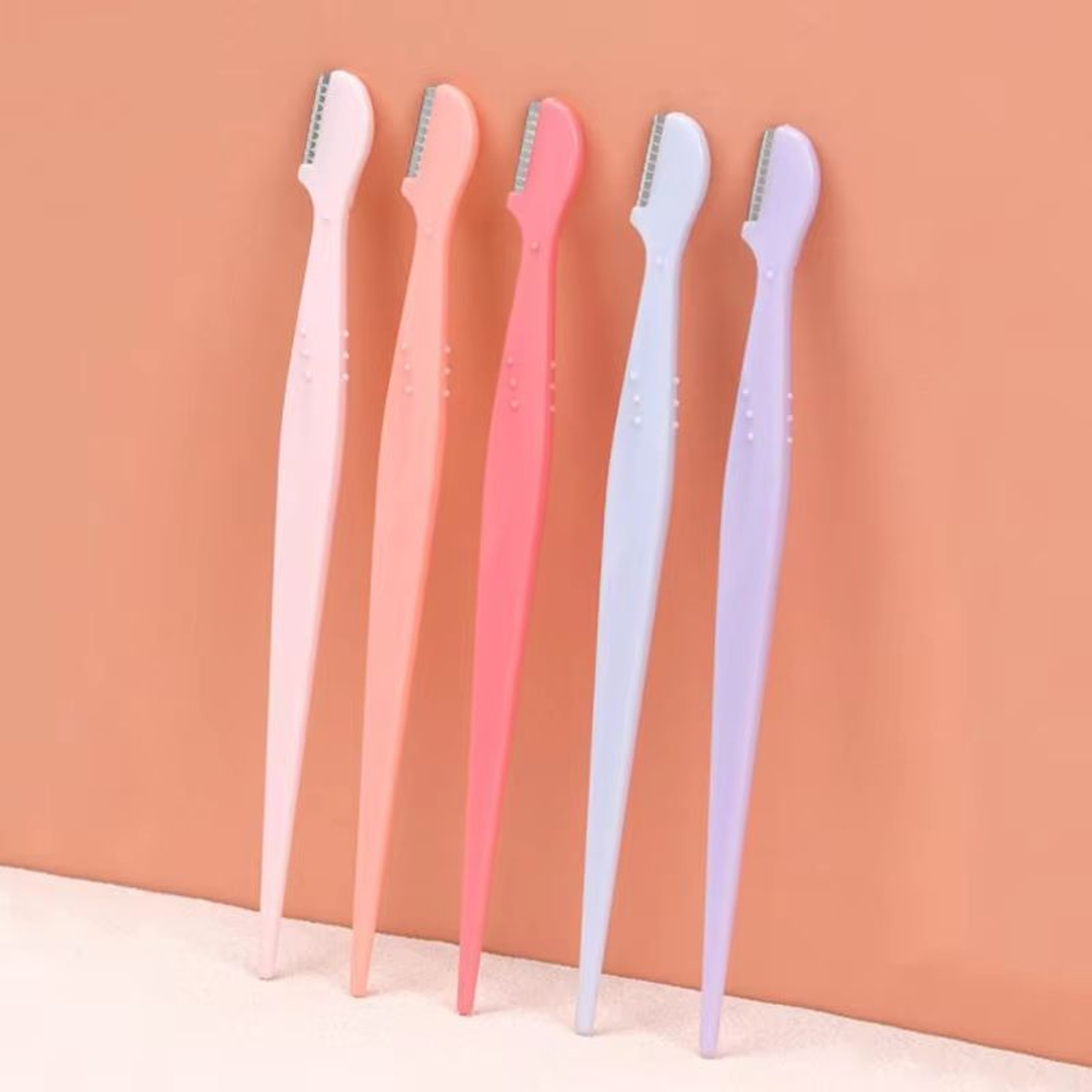Karsyngirl Straight Handle Round Head Eyebrow Trimmer Set  Gentle AntiScratch Razor For Brows And F 0
