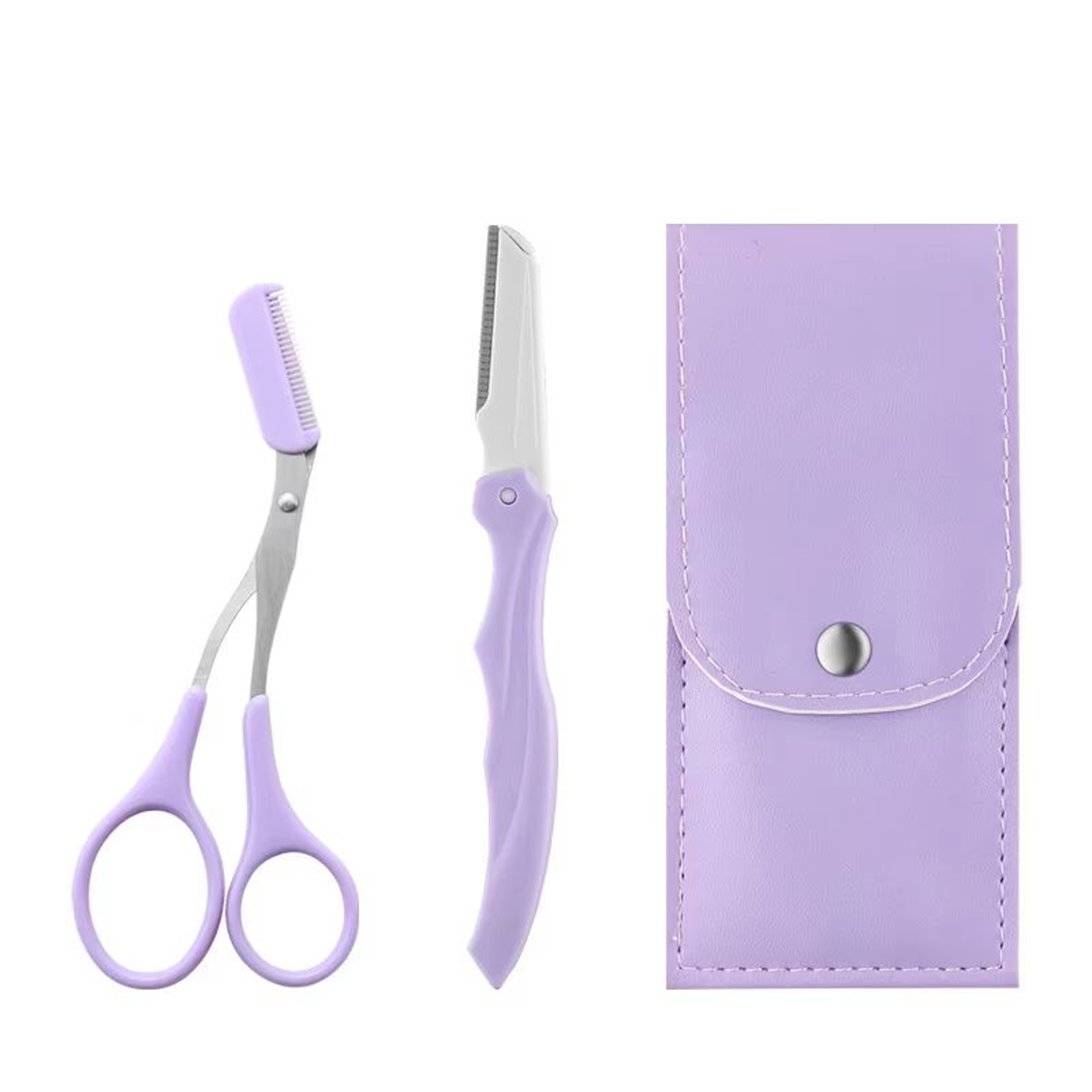 Karsyngirl 23Pcs Stainless Steel Eyebrow Trimmer Set  Folding Eyebrow Clipper Comb And Tweezers For 5