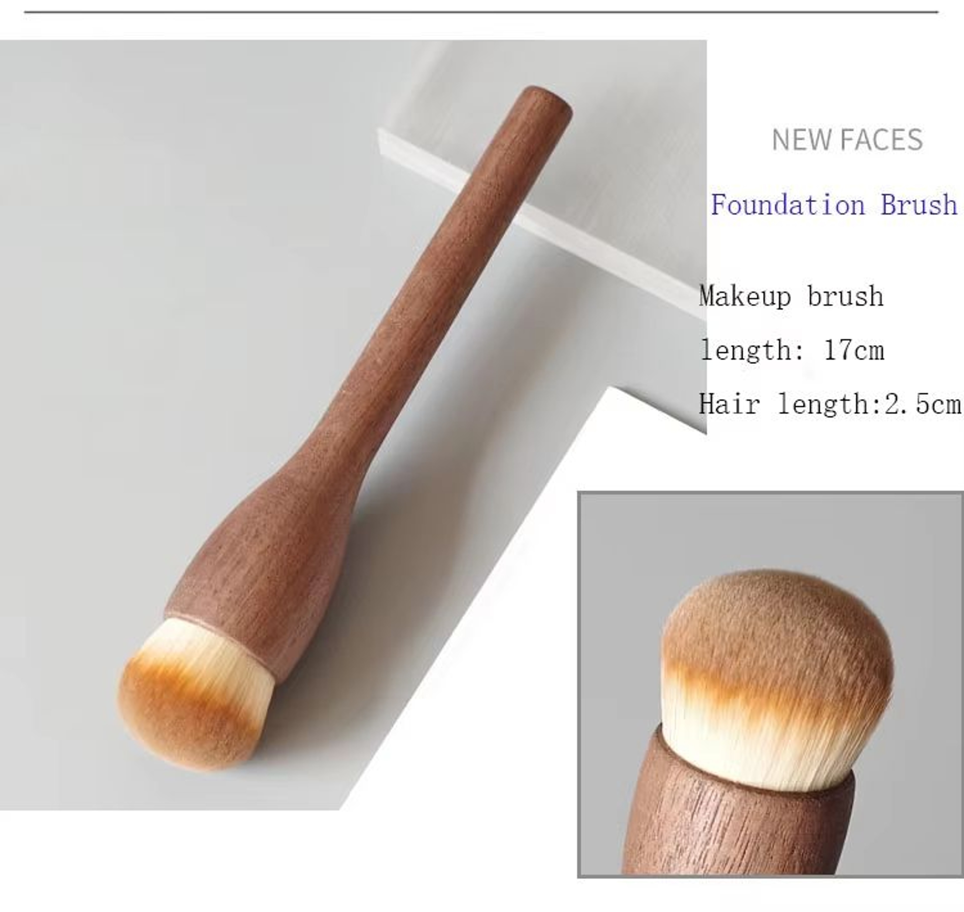 Karsyngirl Makeup Brush Wood Walnut Large Retro Powder Brush 6