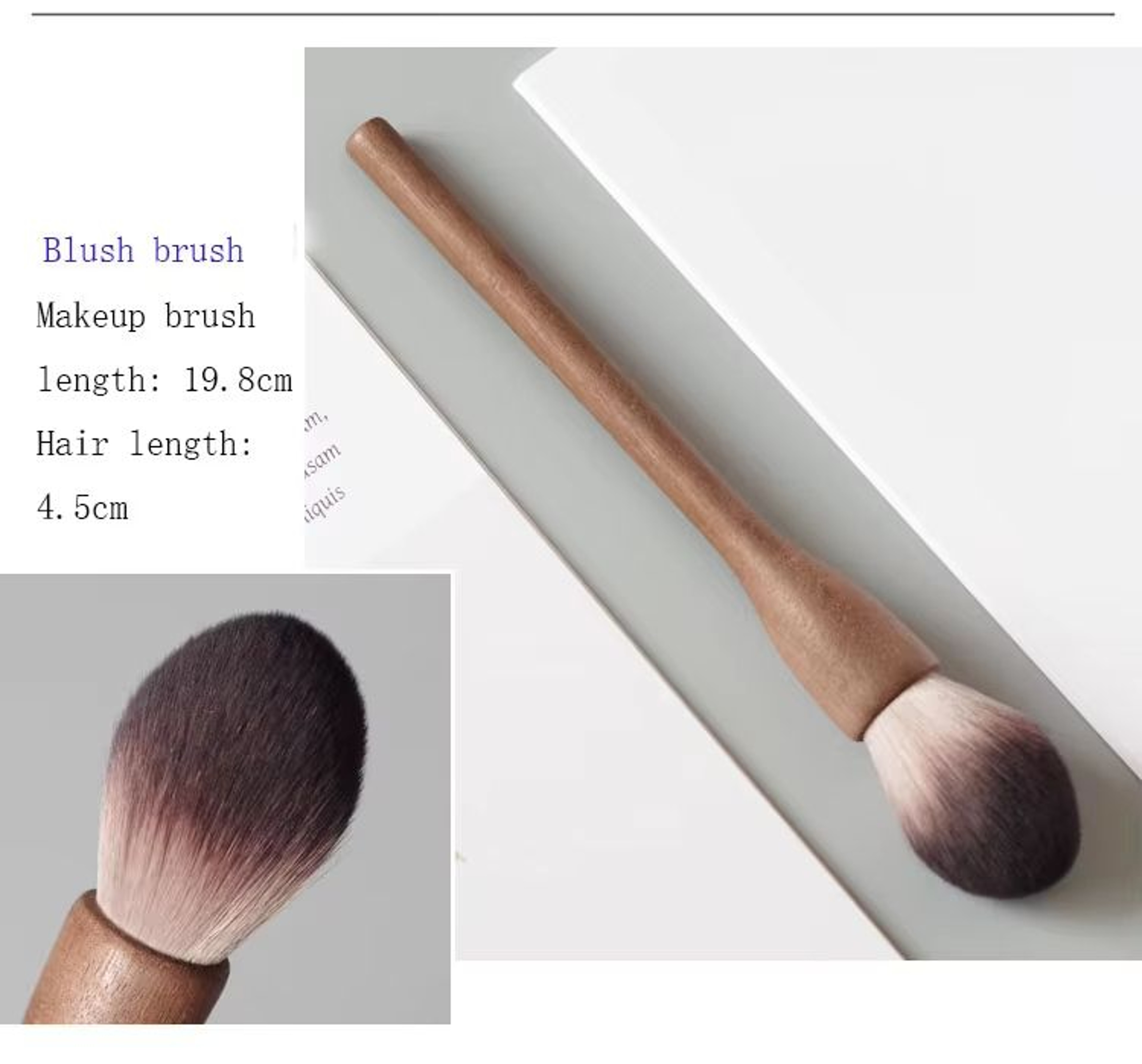 Karsyngirl Makeup Brush Wood Walnut Large Retro Powder Brush 8