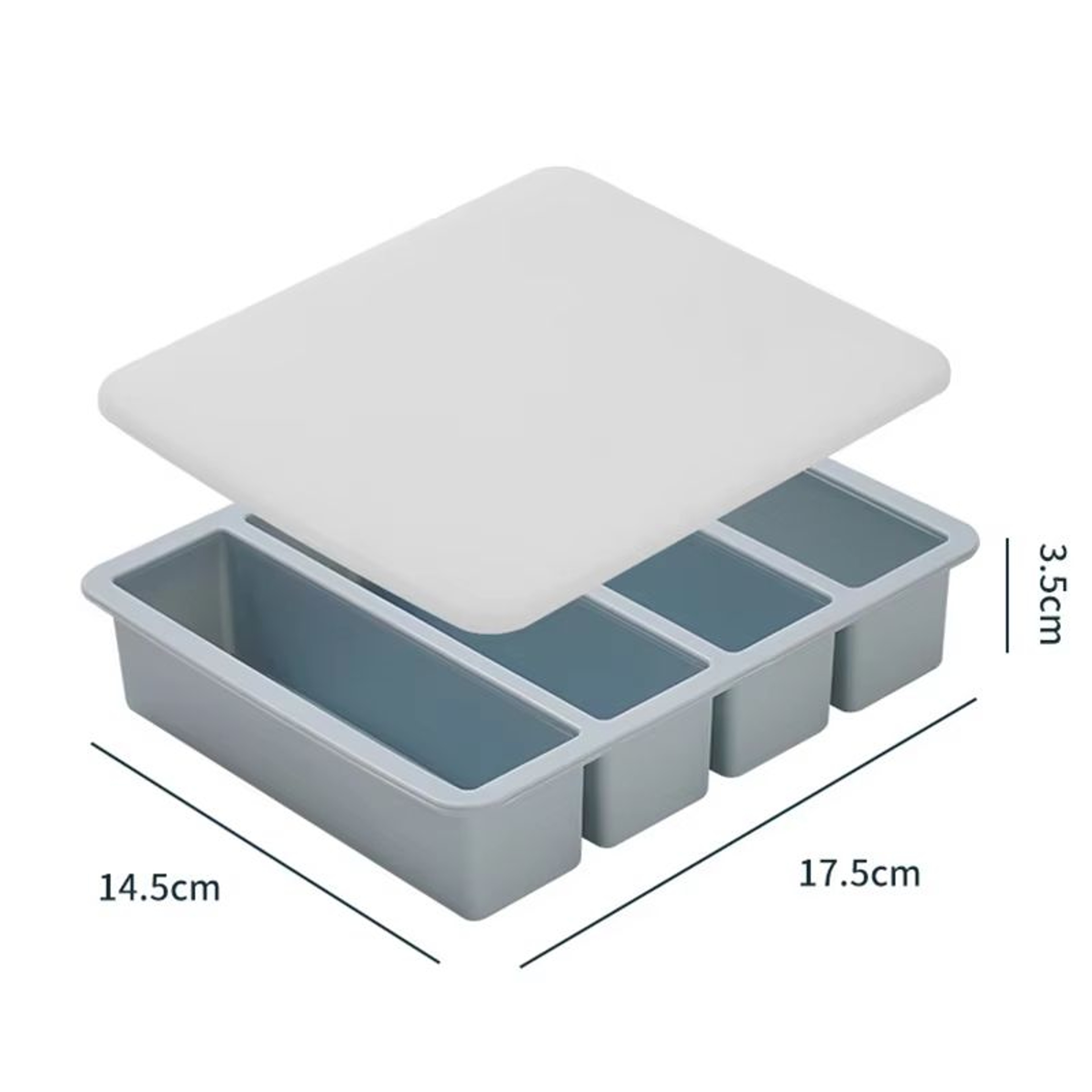 Giant Silicone Freezer Tray With Lid  Extra Large Food Storage And Freezing Mold 6