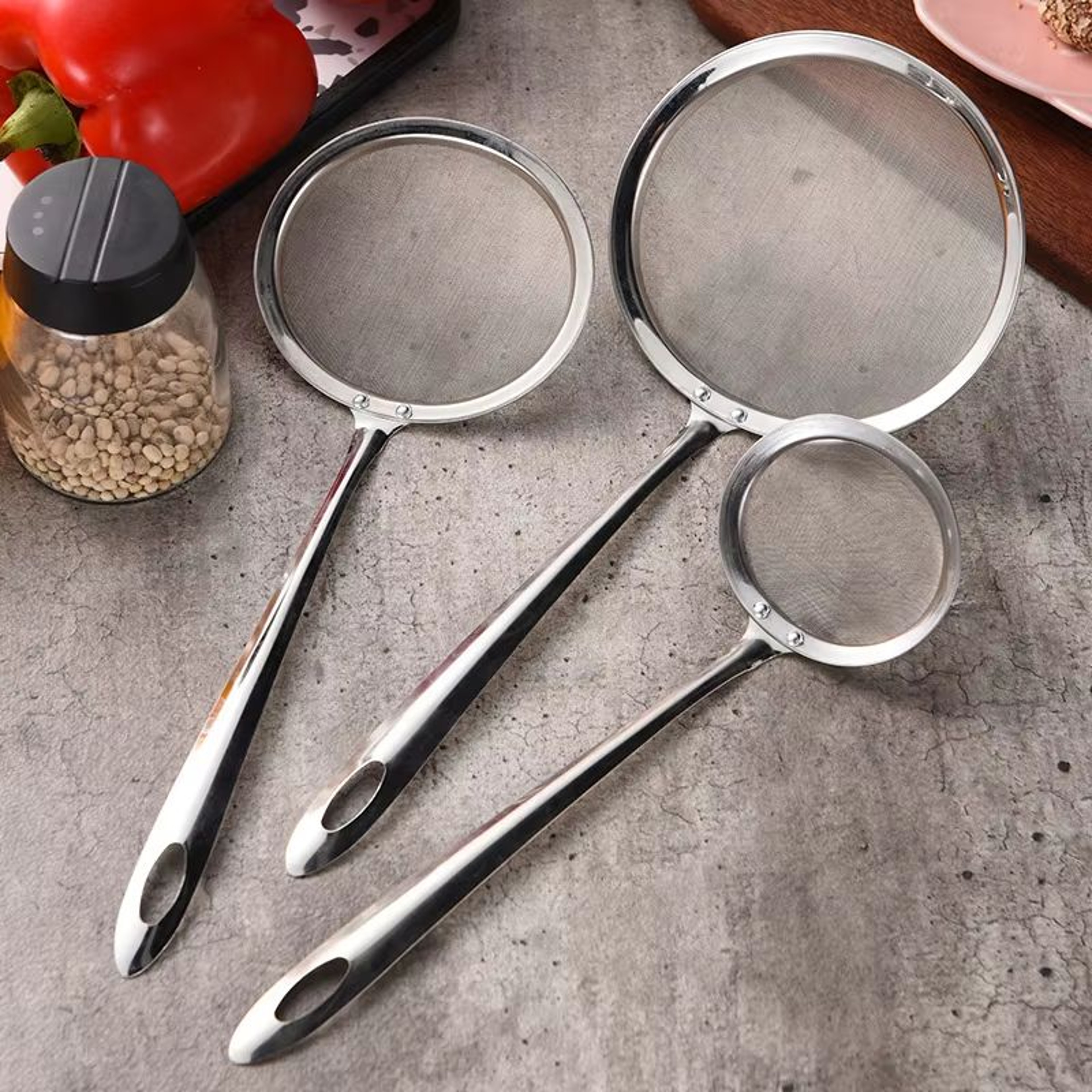 Stainless Steel Fine Mesh Skimmer Spoon  Fat Grease And Foam Strainer For Soups And Cooking 1