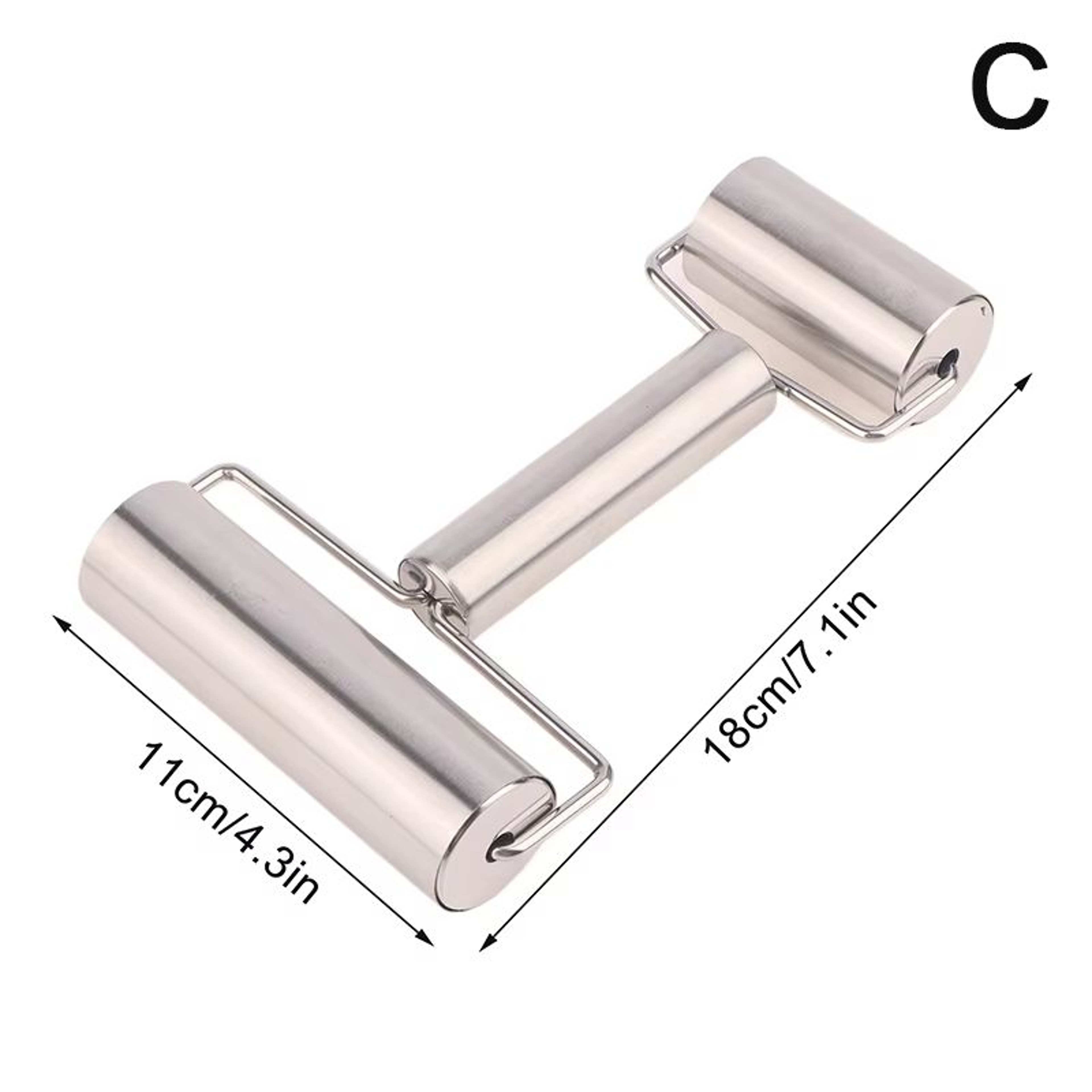 Stainless Steel Double Head Rolling Pin Non Stick Dough Roller For Pastry Pizza Noodles And Baking 8